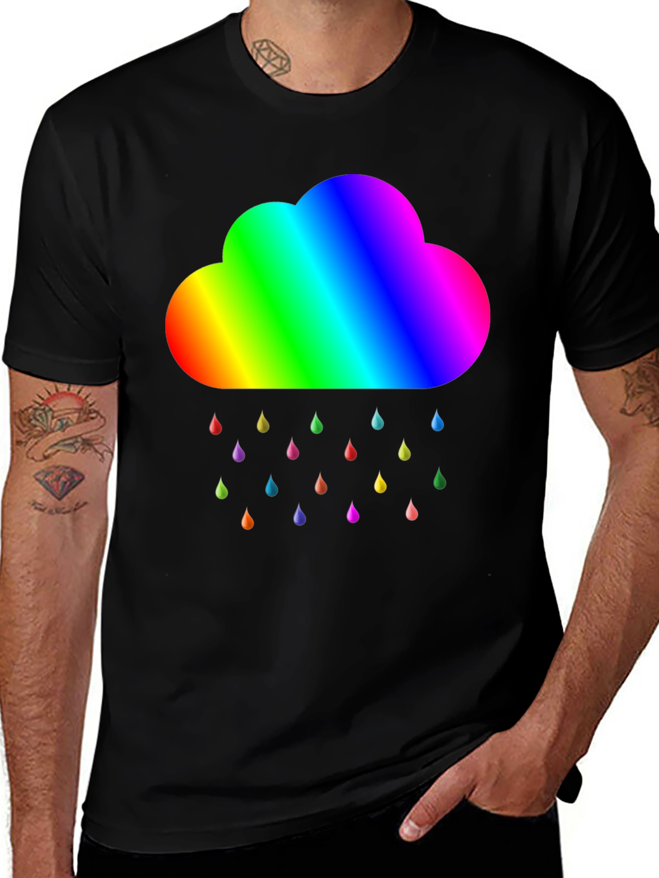 Variant 15 of Rainbow Cloud T-Shirt - Pride Weather Tee