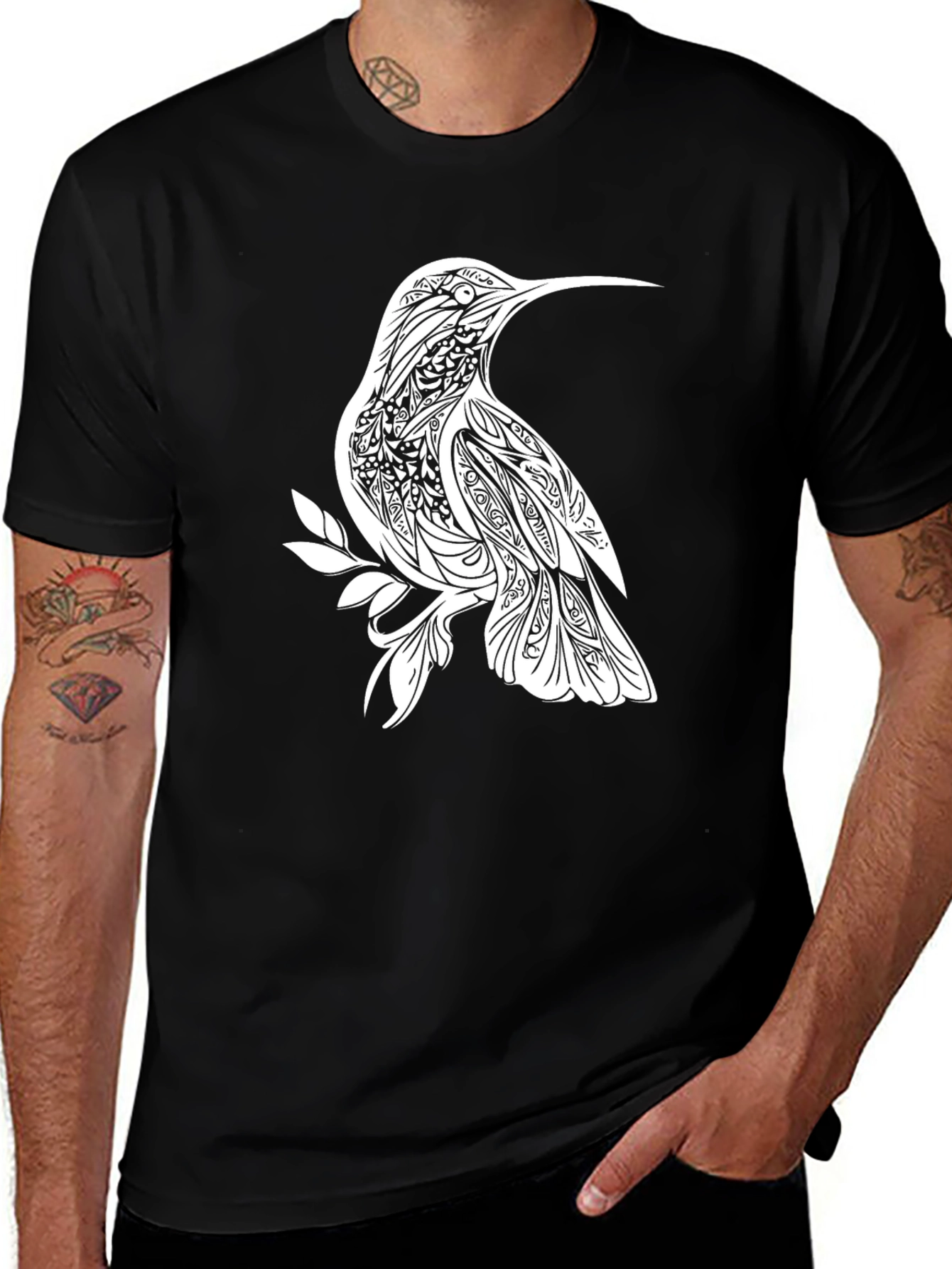 Variant 13 of Black Hummingbird Graphic Tee