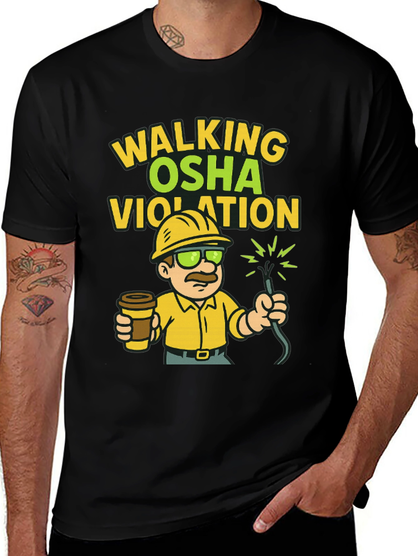 Variant 26 of Walking OSHA Violation T-Shirt