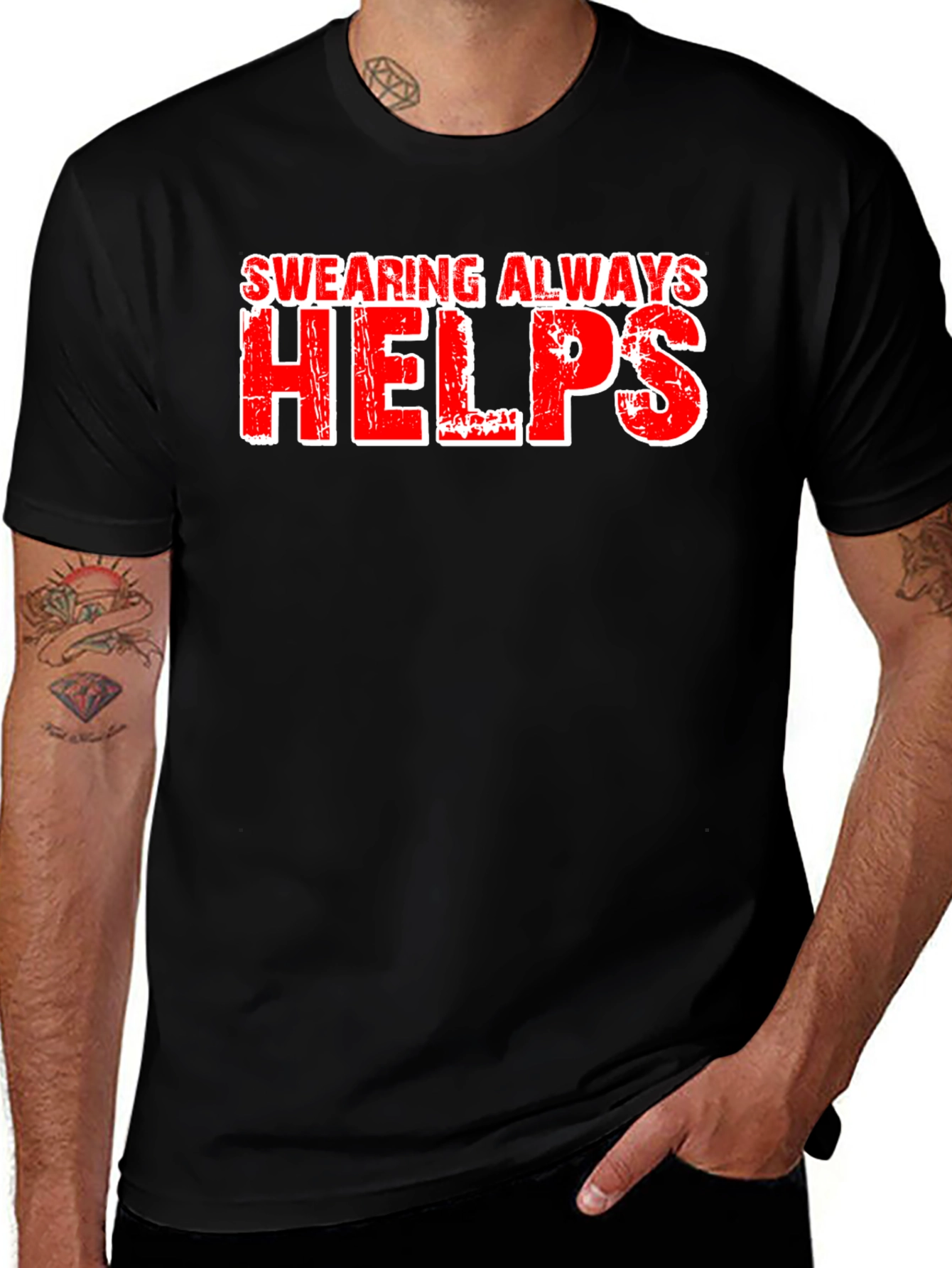 Variant 26 of Swearing Always Helps Black T-Shirt