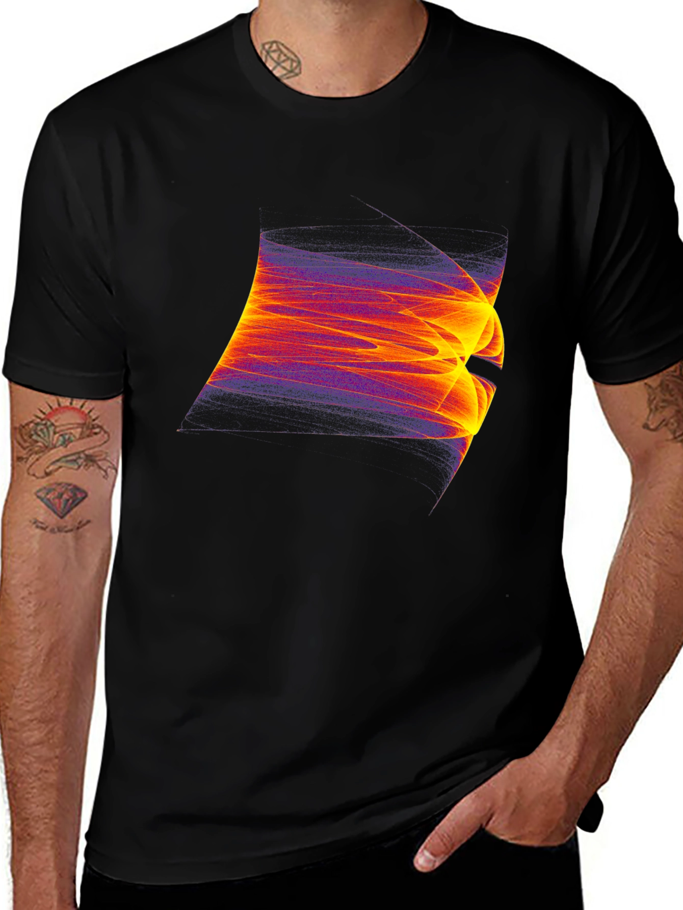 Variant 23 of Abstract Fire T-Shirt - Black Graphic Tee