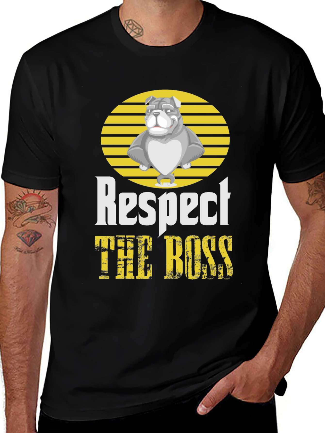 Variant 27 of Respect the Boss Bulldog Graphic T-Shirt