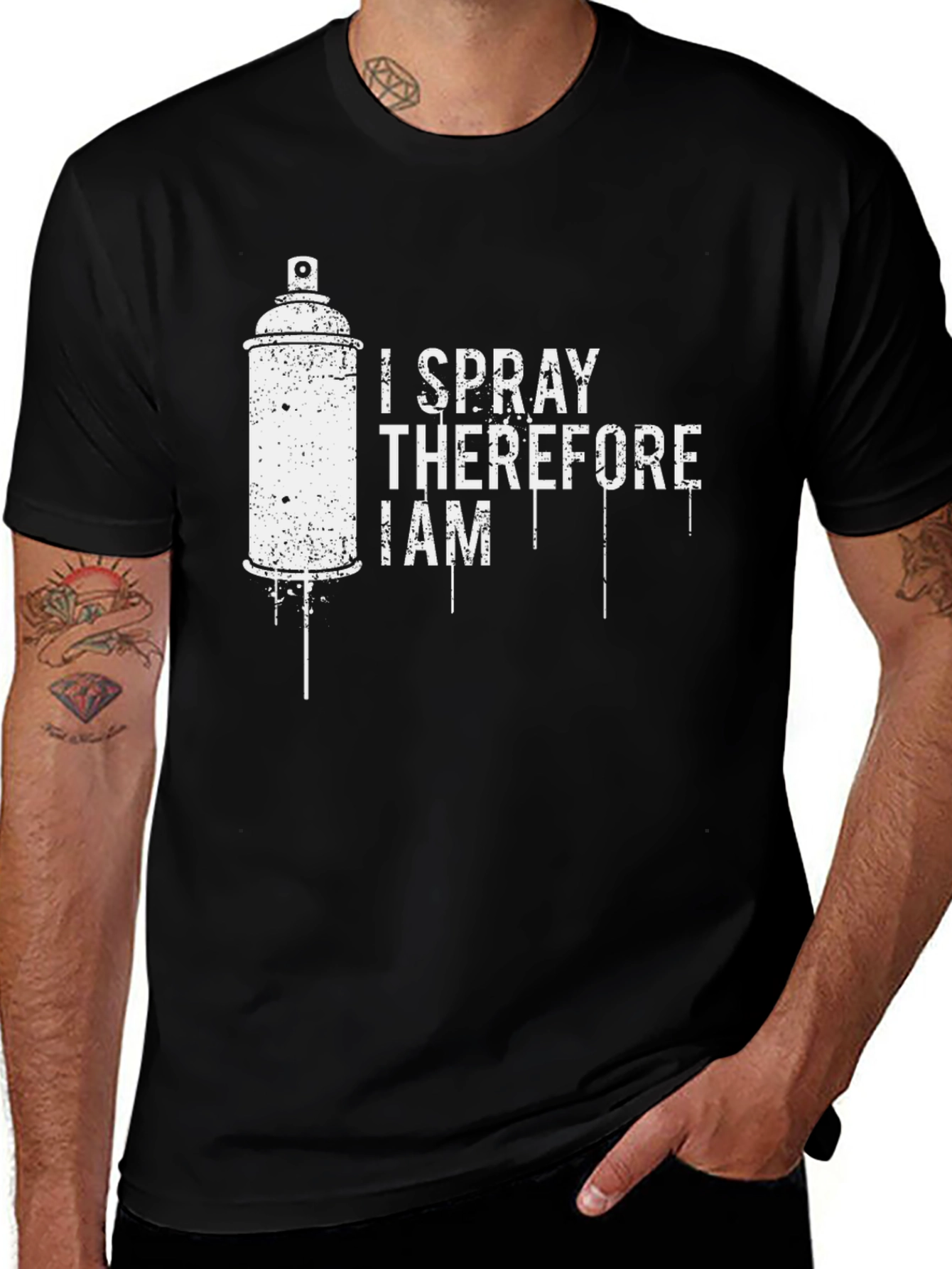 Variant 21 of I Spray Therefore I Am Black T-Shirt
