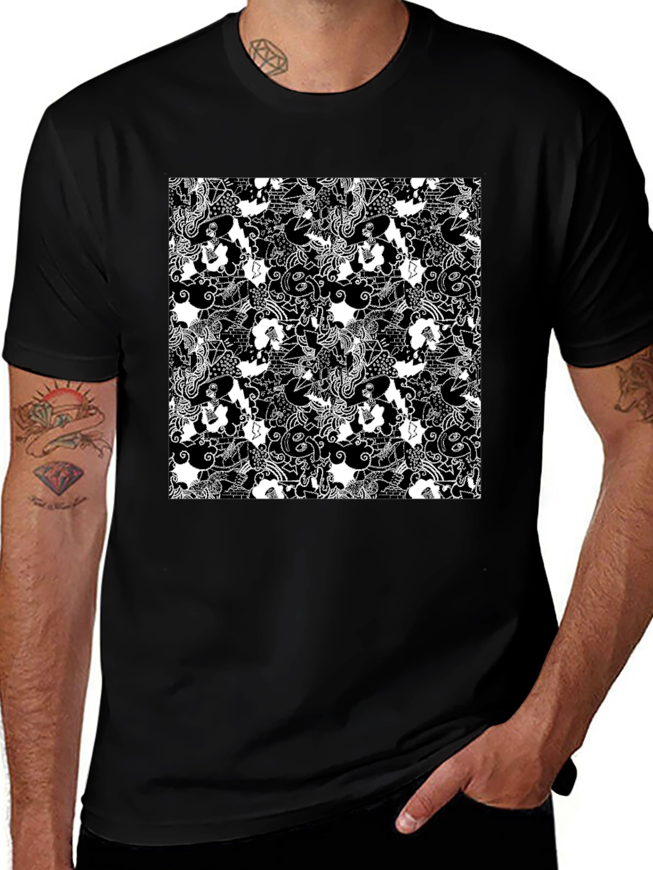 Variant 28 of Monochrome Patterned T-Shirt