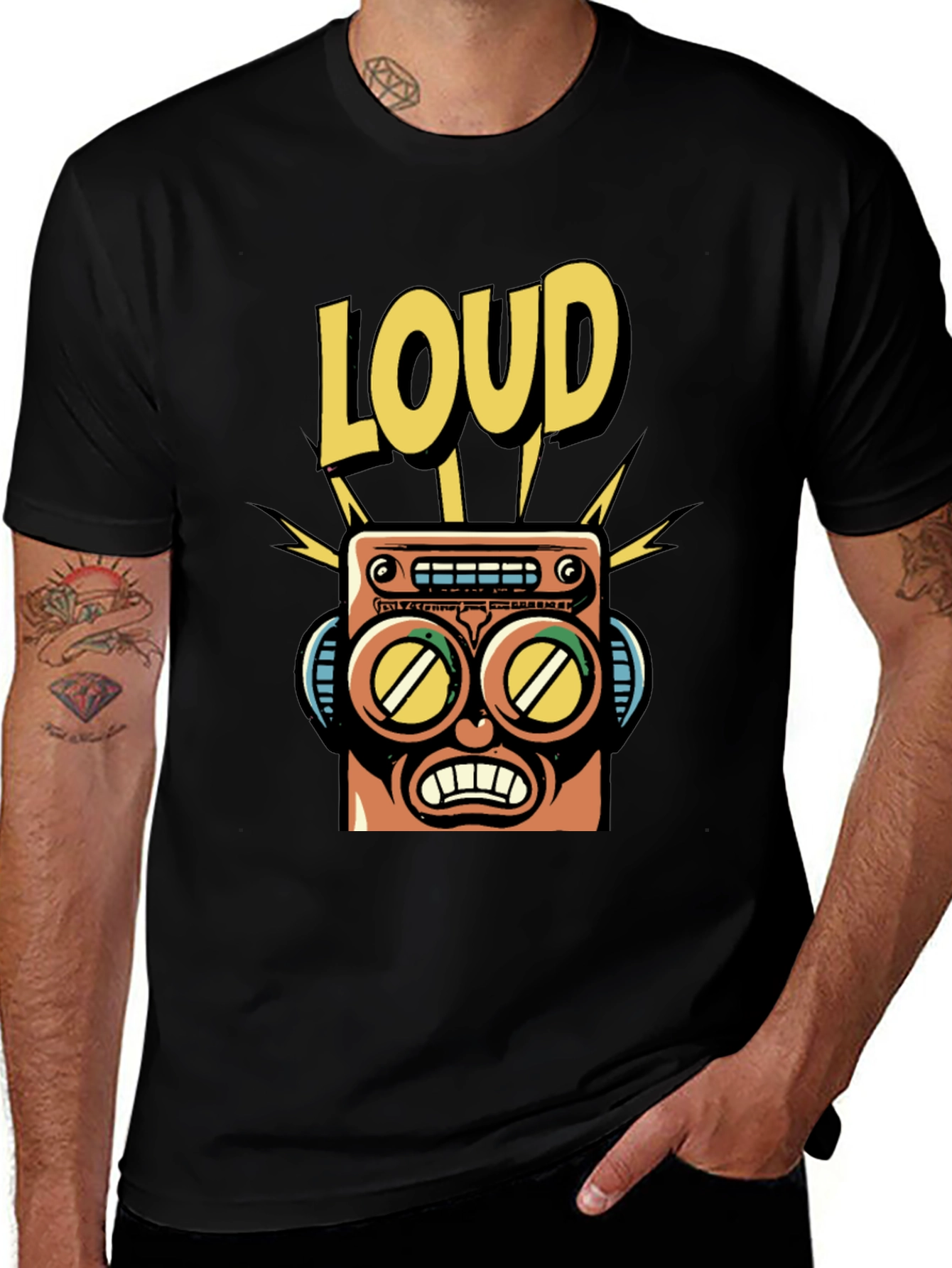Variant 22 of LOUD Robot Graphic Tee - Retro Style
