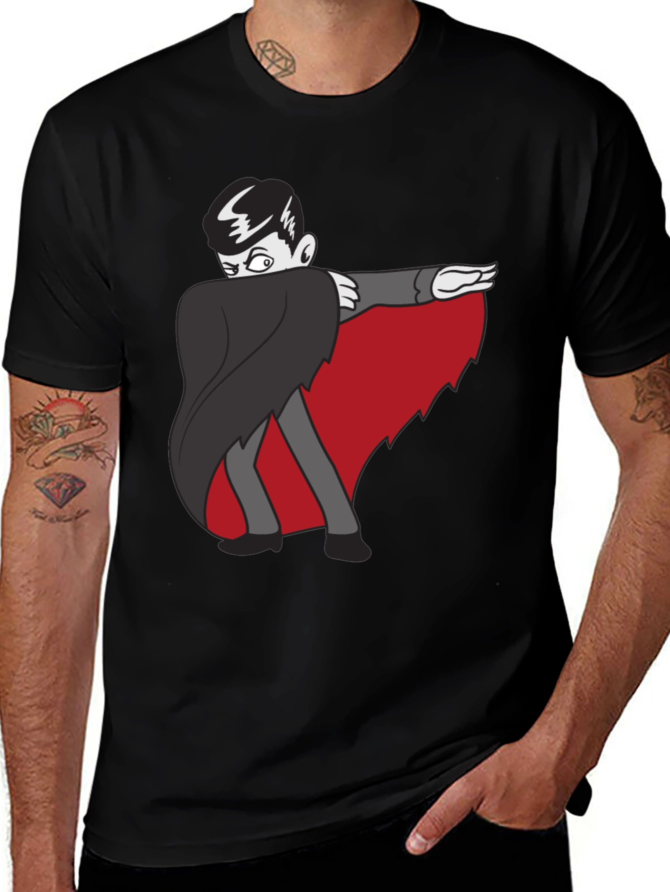 Variant 19 of Dabbing Vampire Graphic Tee - Spooky Season Fun