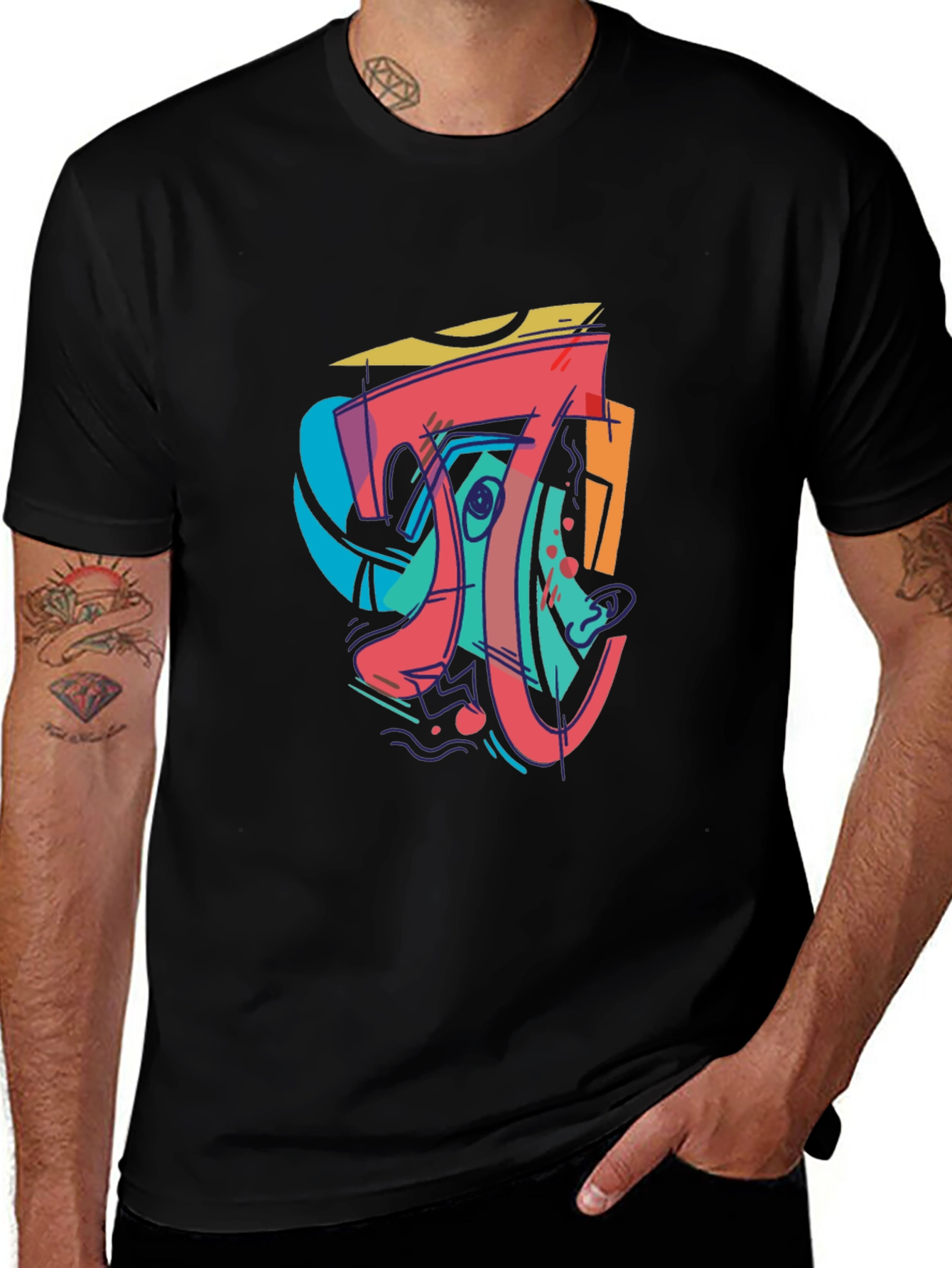 Variant 23 of Abstract Art Black T-Shirt