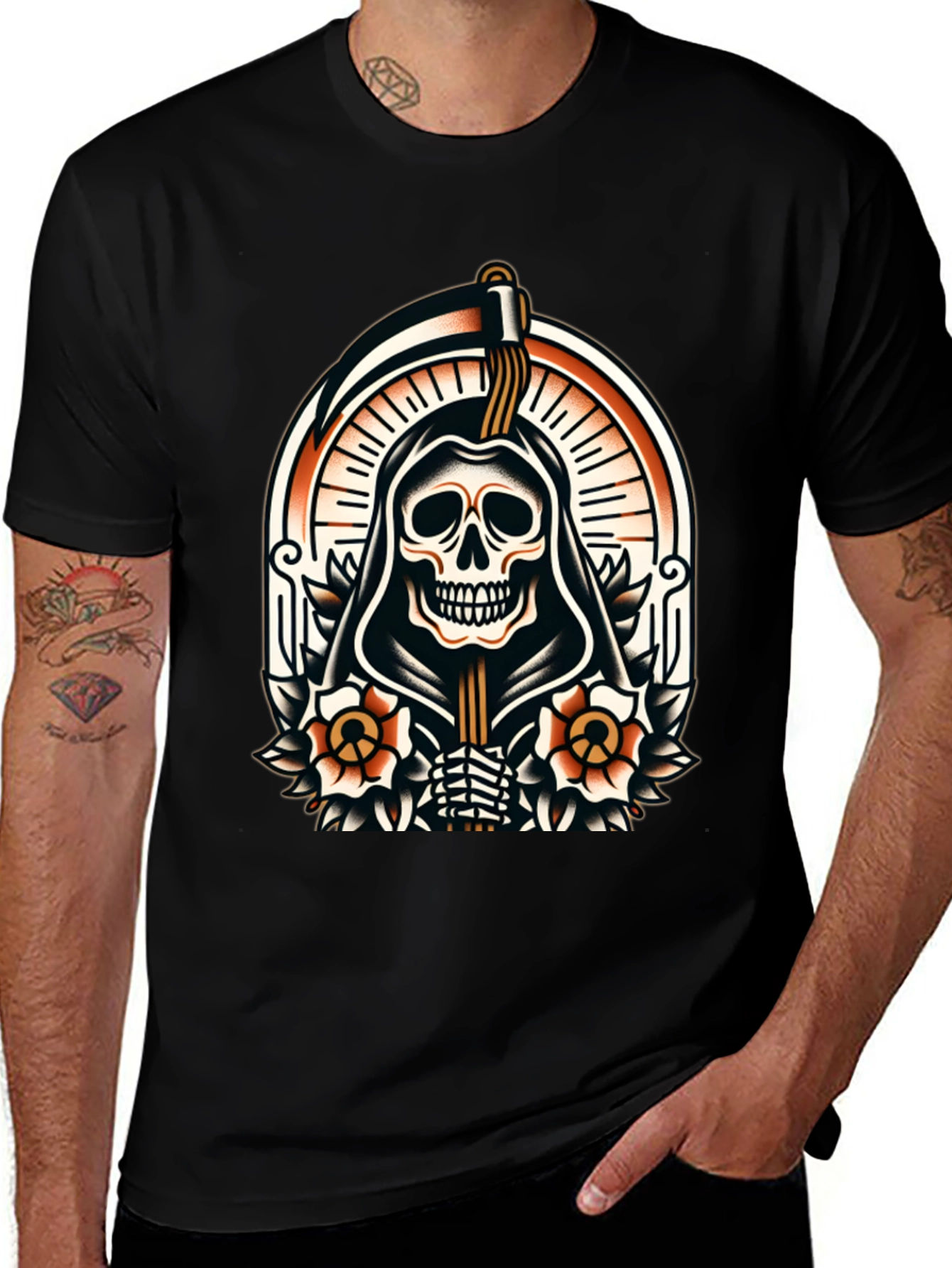 Grim Reaper Graphic Tee - Death Skull T-Shirt