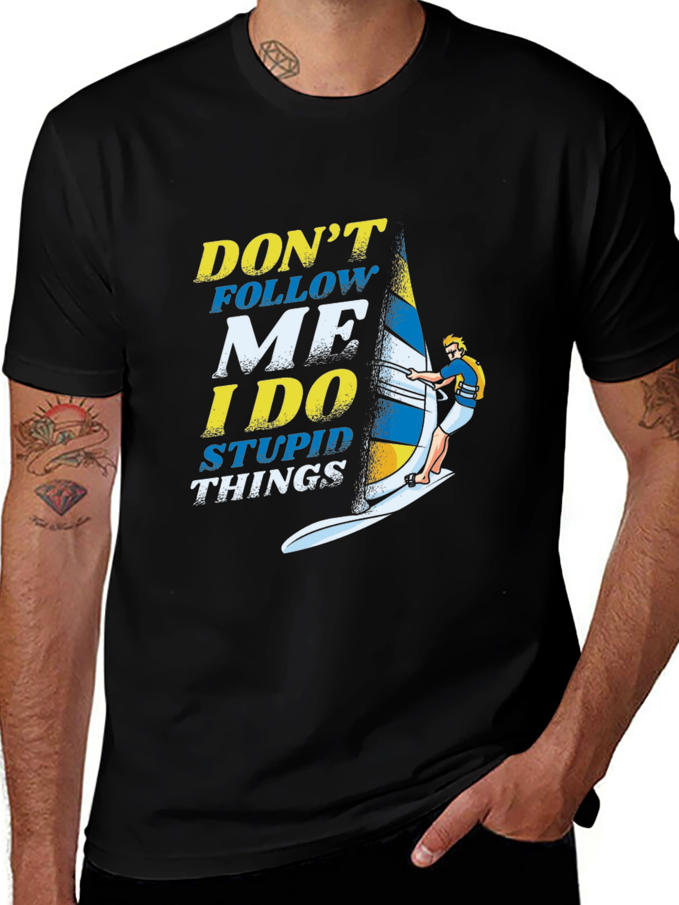 Variant 16 of Don't Follow Me Windsurfing Graphic T-Shirt