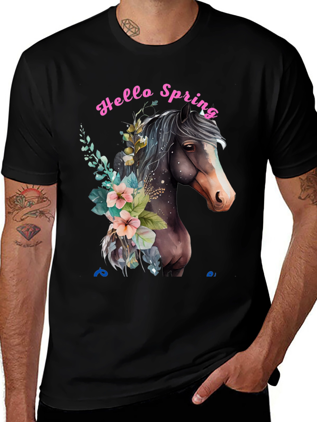 Variant 5 of Hello Spring Horse T-Shirt
