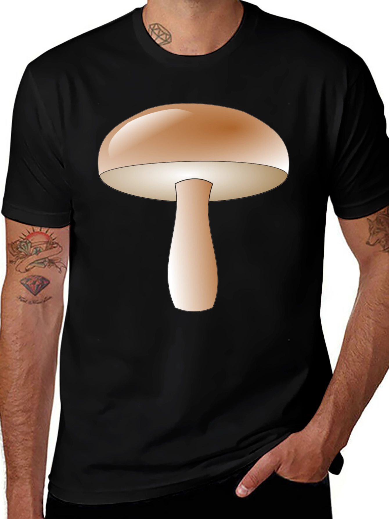 Black Mushroom Graphic Tee - Unique Design main image
