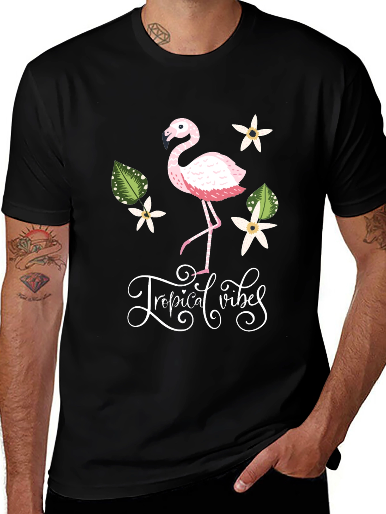 Variant 7 of Tropical Vibes Flamingo Graphic T-Shirt