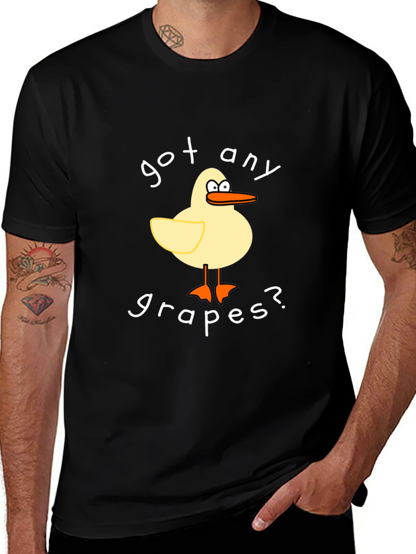 Variant 14 of Got Any Grapes? Funny Cartoon Duck T-Shirt