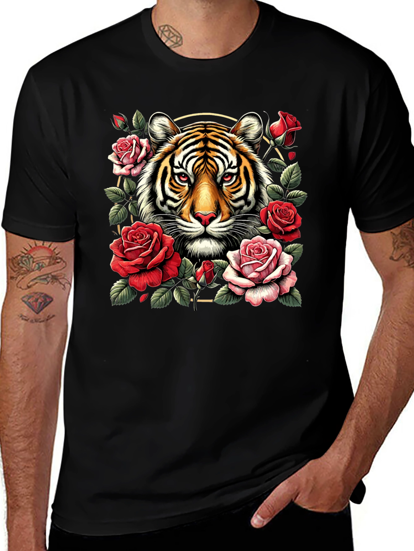 Variant 23 of Tiger & Roses Graphic Tee