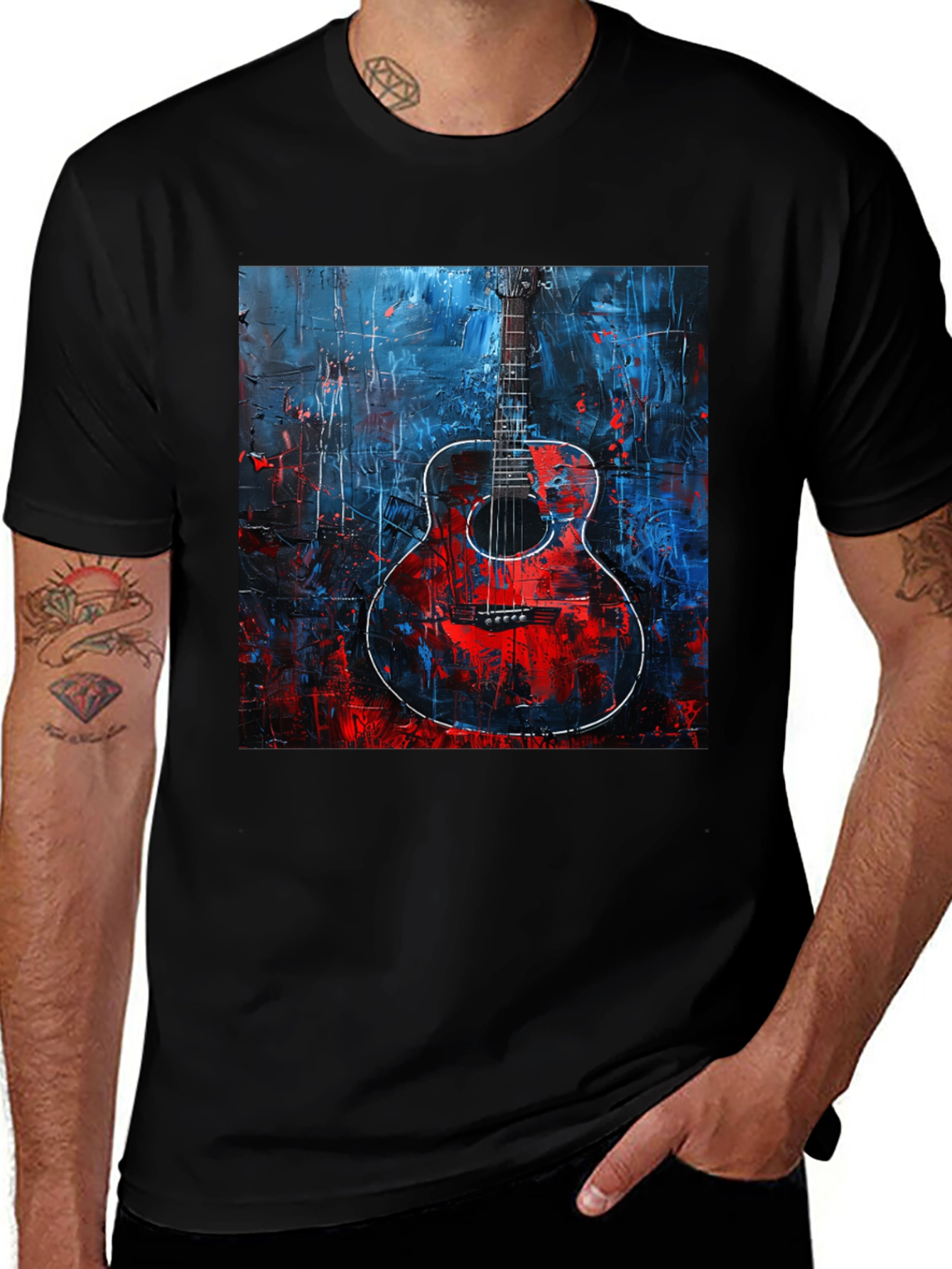 Variant 16 of Abstract Guitar Graphic Tee - Unisex Soft Cotton T-Shirt