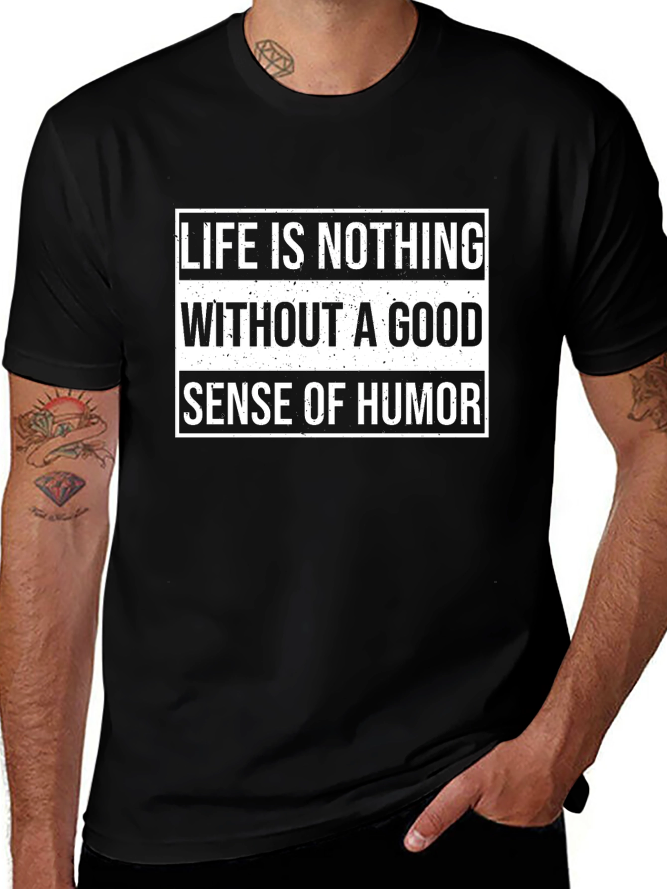 Variant 3 of Humorous T-Shirt: Life is Nothing Without Humor