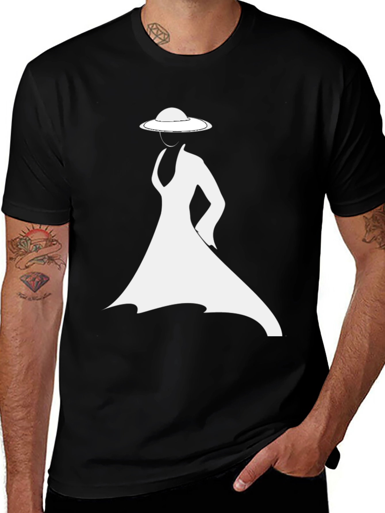 Variant 25 of Elegant Lady T-Shirt - Stylish Silhouette Design