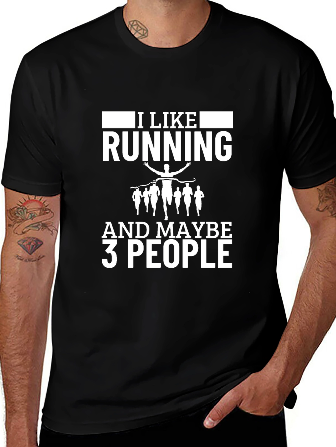 Variant 16 of I Like Running & Maybe 3 People T-Shirt