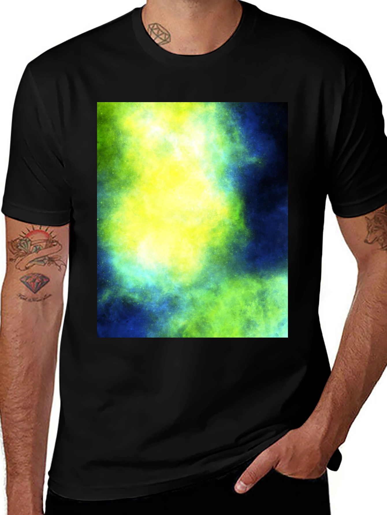 Variant 15 of Nebula Print Black T-Shirt