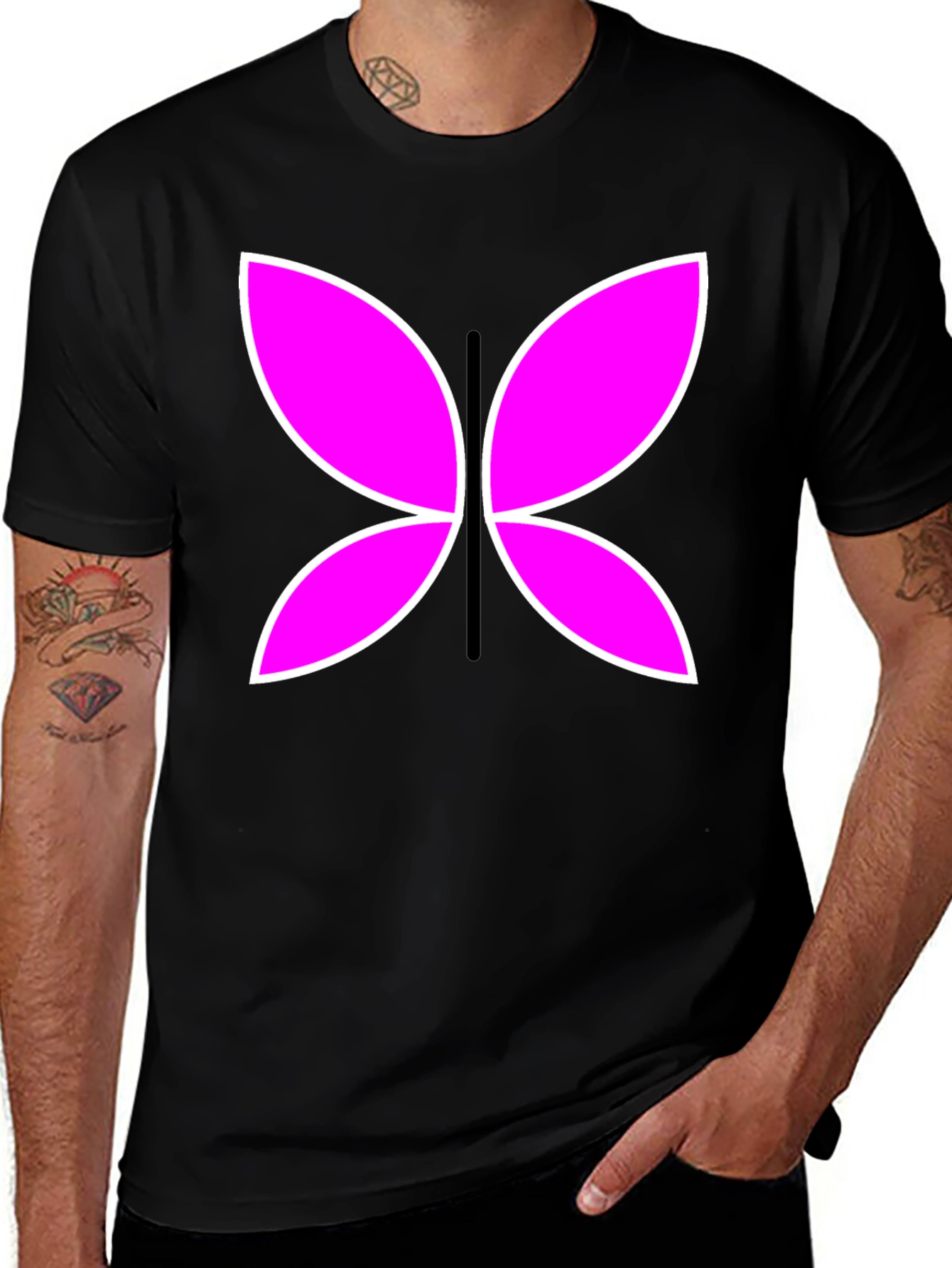 Variant 7 of Butterfly Graphic Black T-Shirt