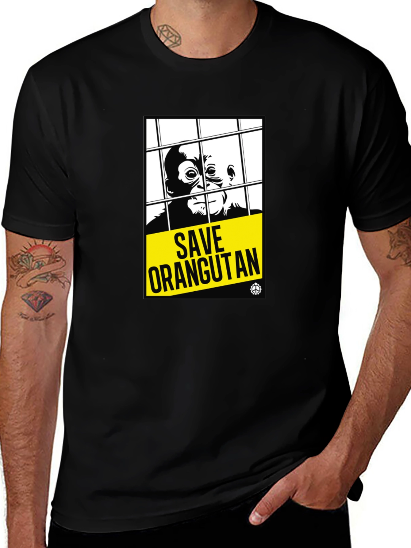 Variant 4 of Save Orangutan Black T-Shirt