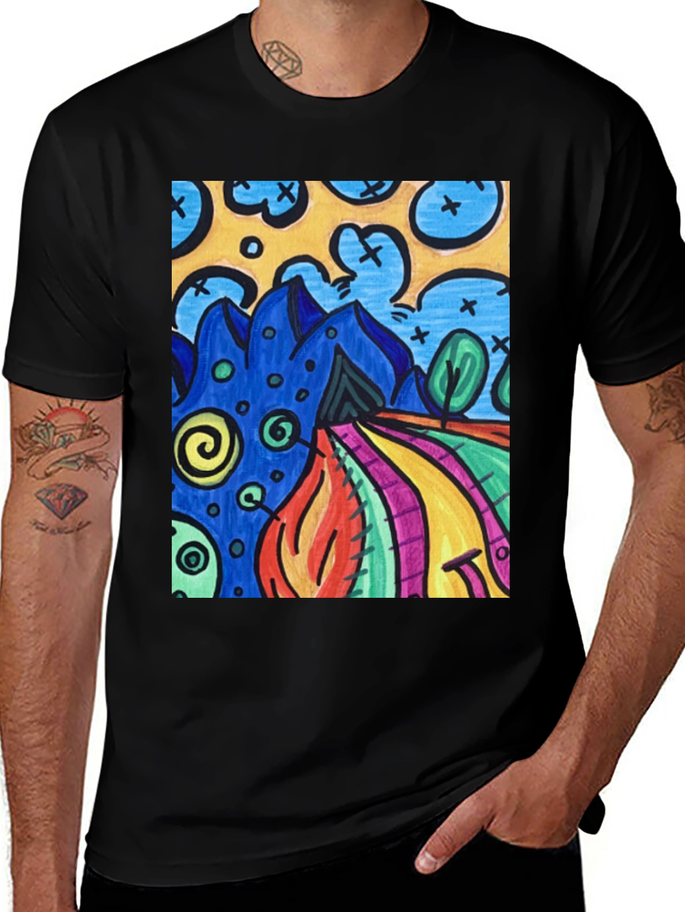 Variant 10 of Abstract Art Print Tee - Casual Style
