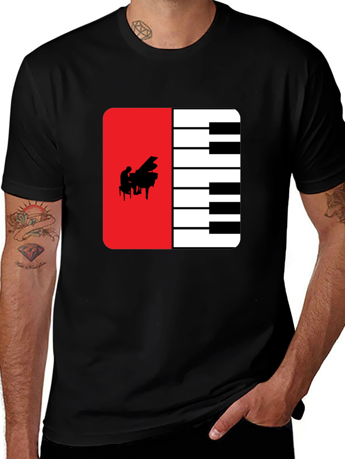 Variant 6 of Piano Keys T-Shirt - Musical Design