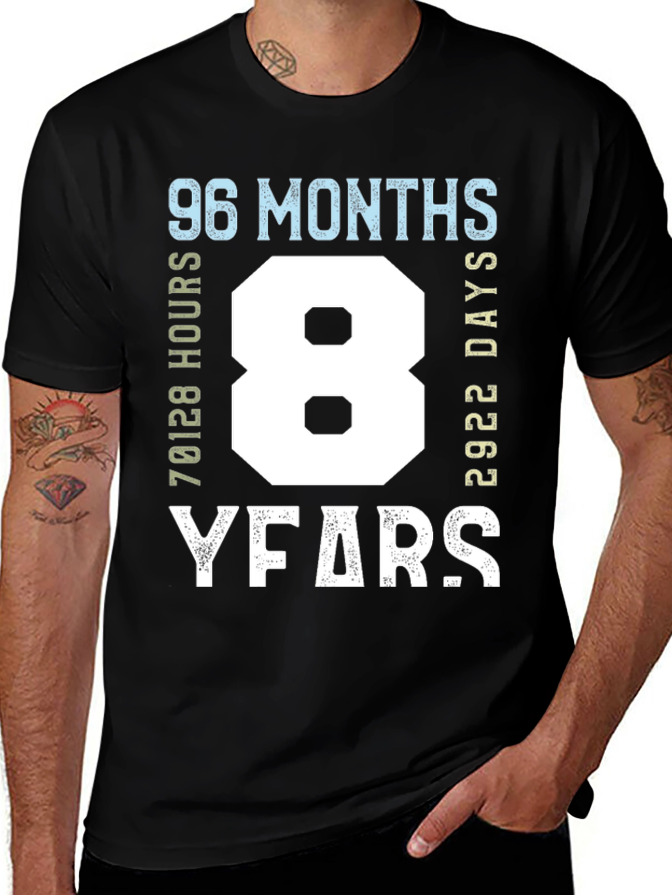 Variant 30 of 8 Year Anniversary T-Shirt - 96 Months