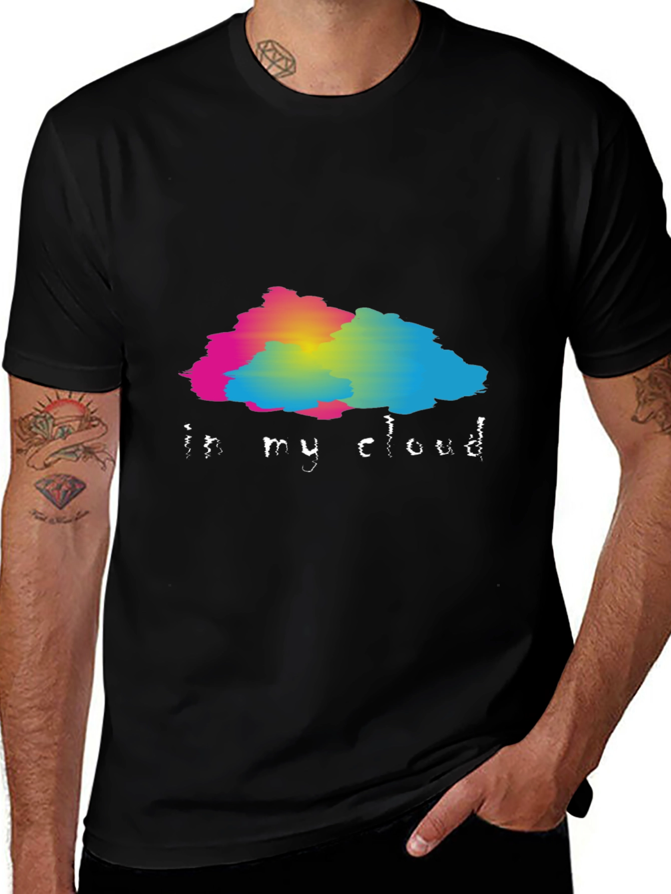 Variant 14 of In My Cloud Graphic Black T-Shirt