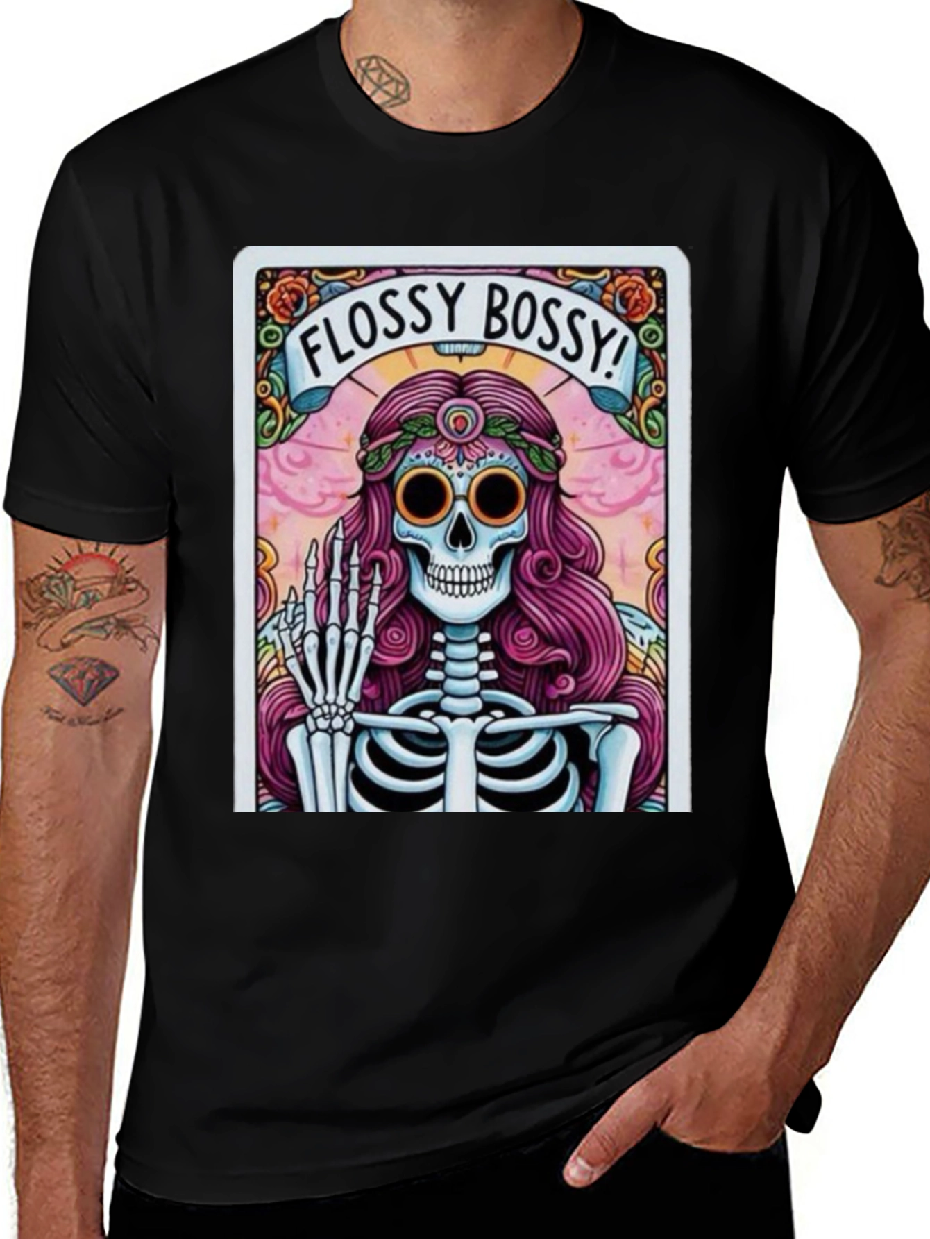 Variant 18 of Flossy Bossy Skeleton Graphic T-Shirt