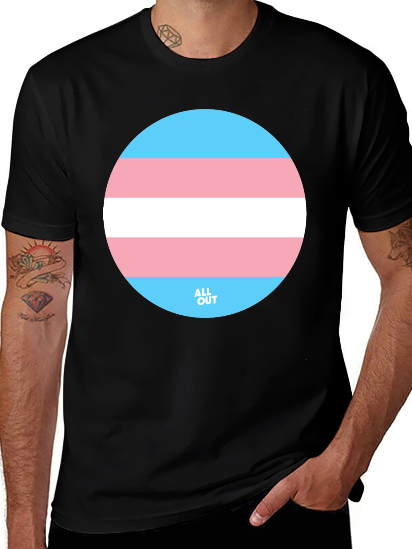 Variant 3 of Transgender Pride T-Shirt - Round Flag Graphic