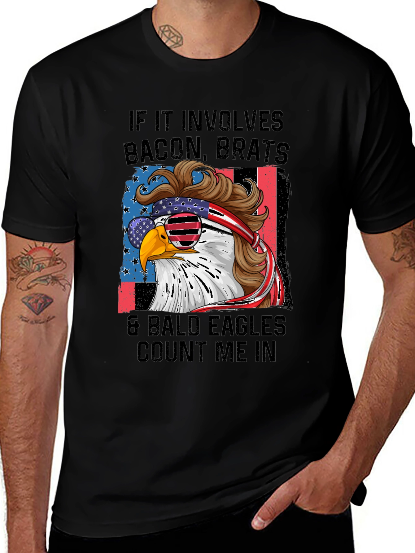 Variant 4 of Bacon, Brats & Bald Eagles T-Shirt