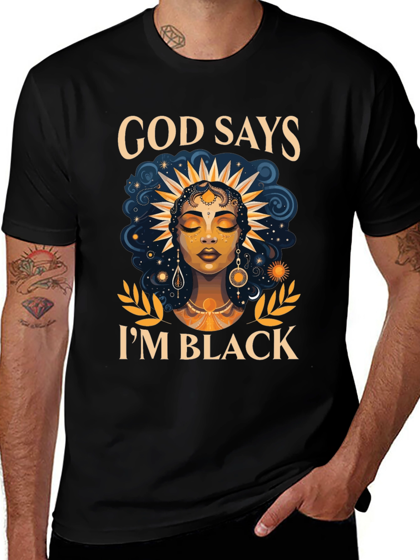 Variant 18 of God Says I'm Black T-Shirt - Unique Design