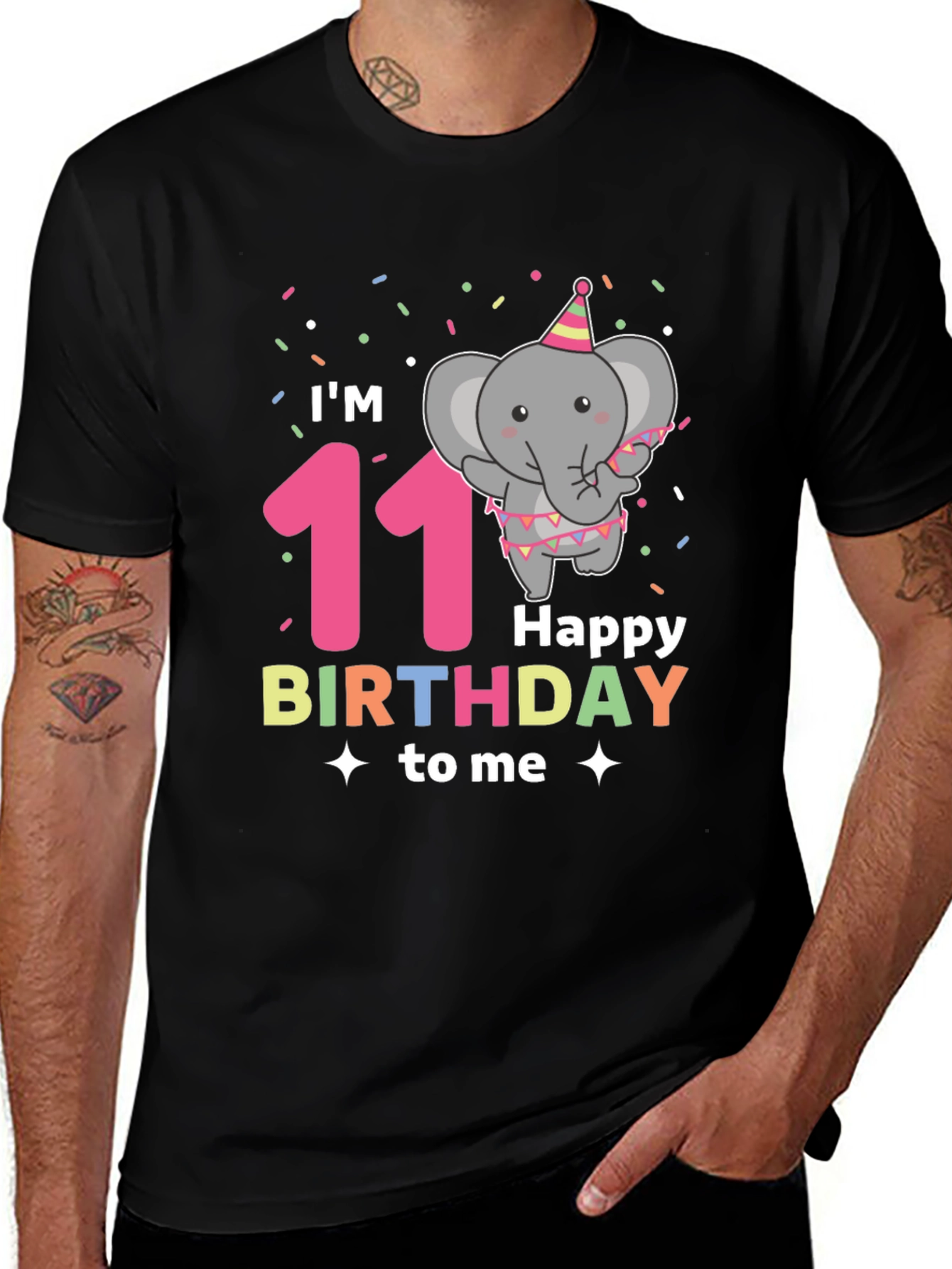 11th Birthday Elephant T-Shirt - I'm 11 Today!