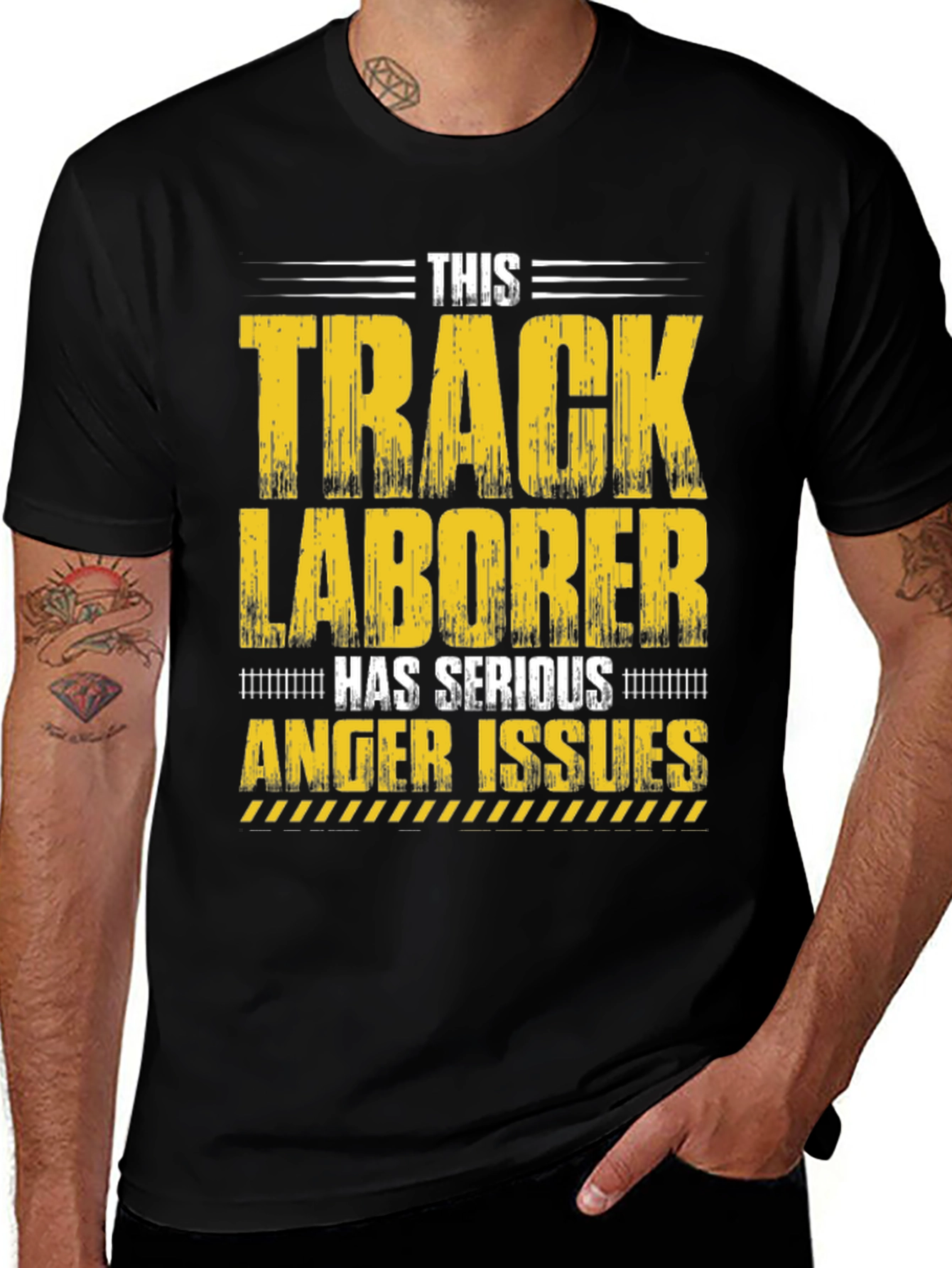 Variant 3 of Track Laborer Serious Anger Issues T-Shirt