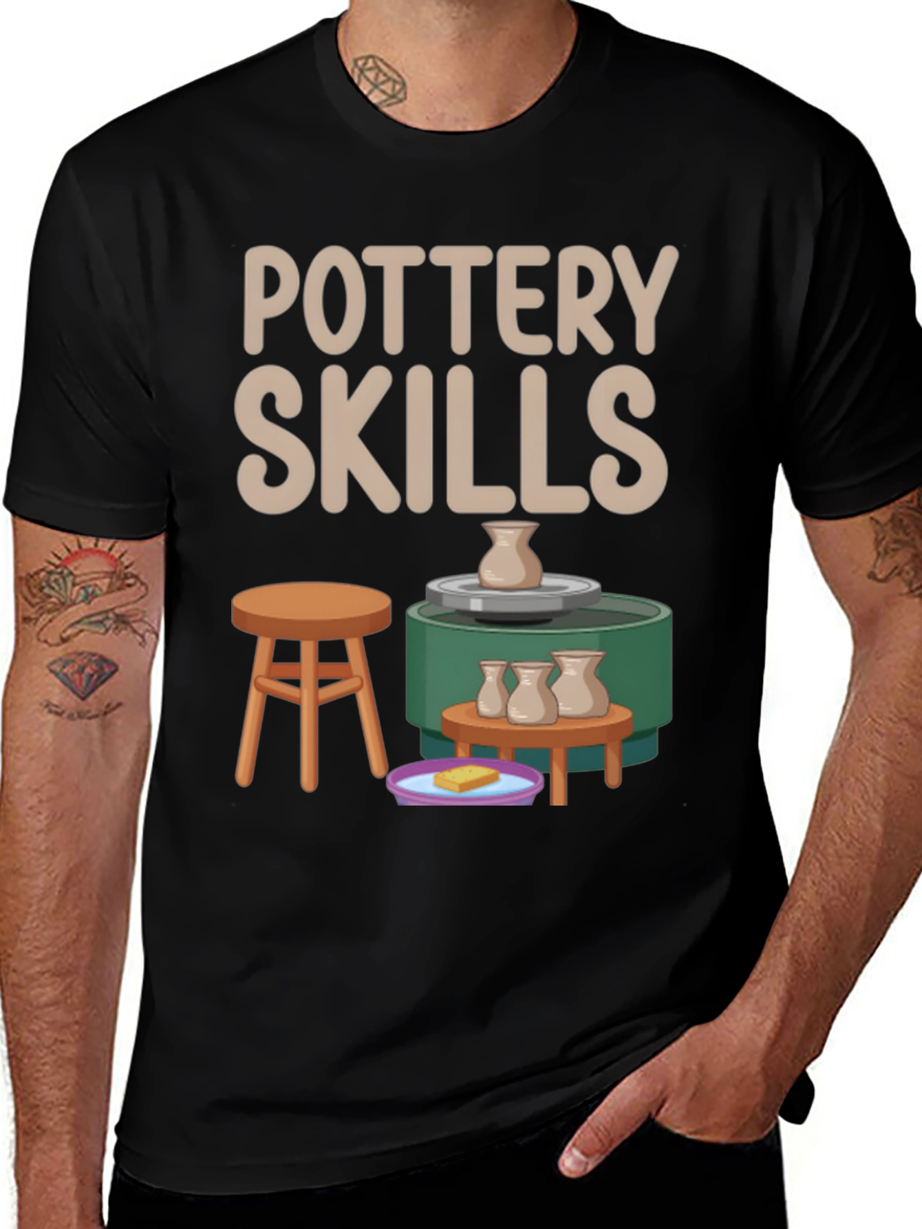 Variant 6 of Pottery Skills T-Shirt - Arts & Crafts Tee