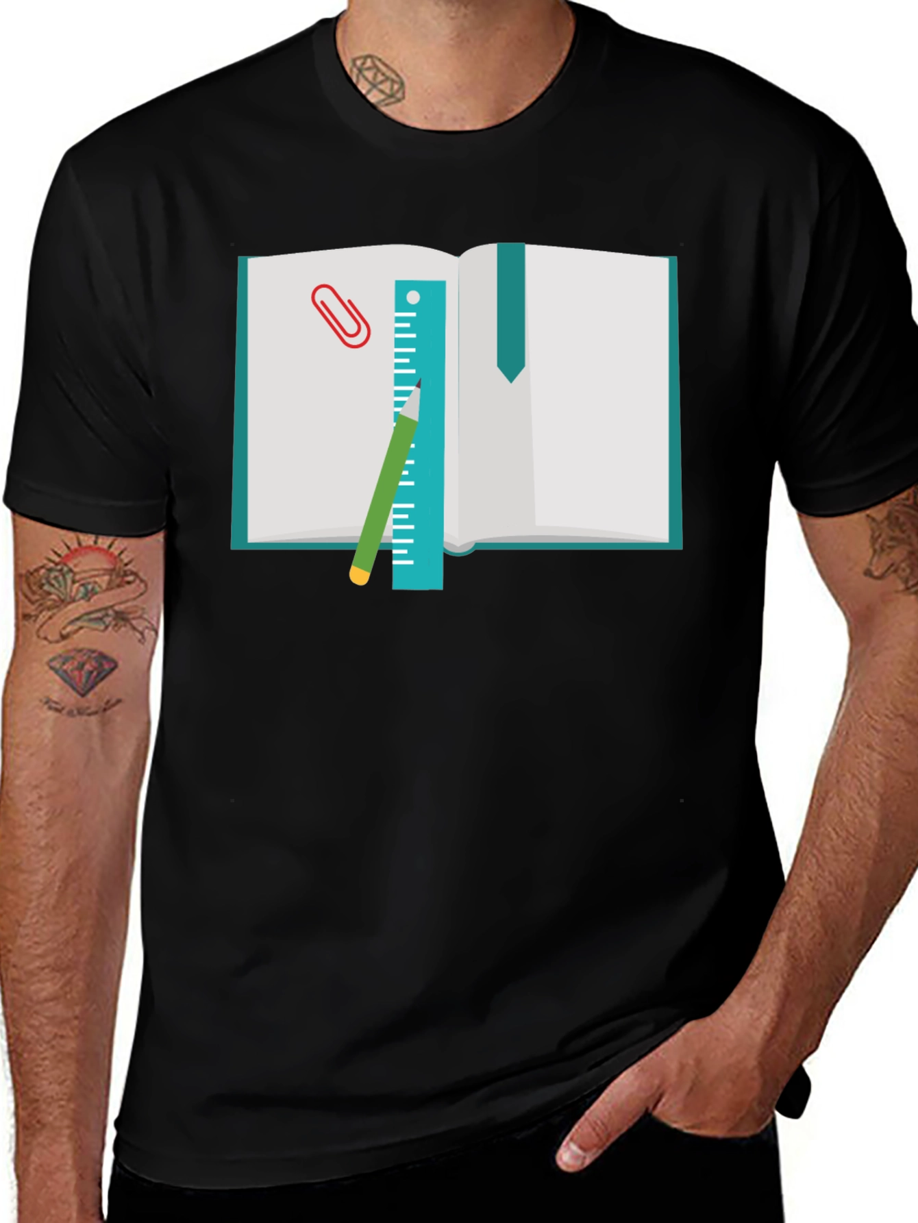 Variant 20 of Bookworm Graphic T-Shirt - Unisex Black Tee