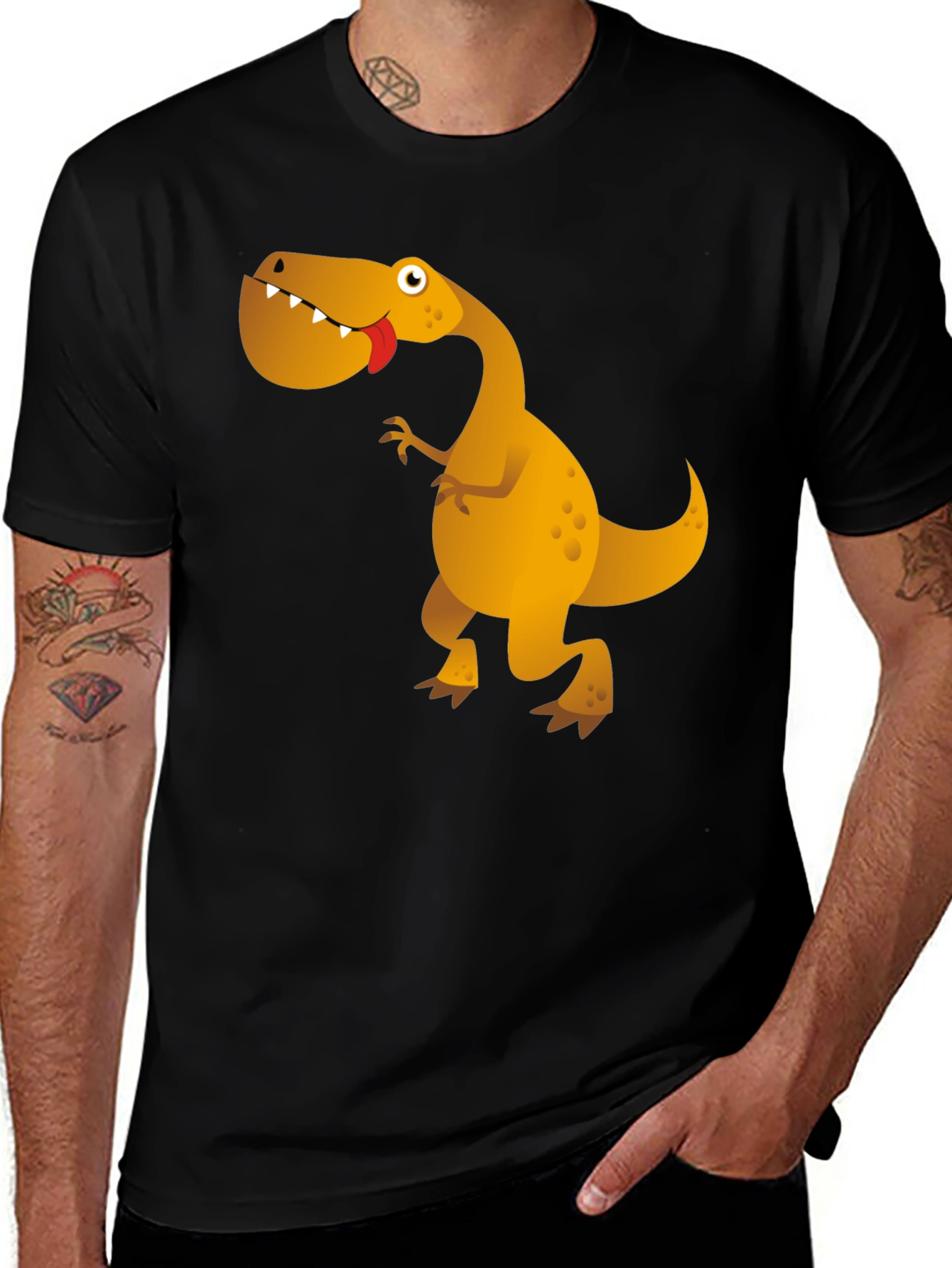 Variant 20 of Funny Cartoon Dinosaur Graphic Tee