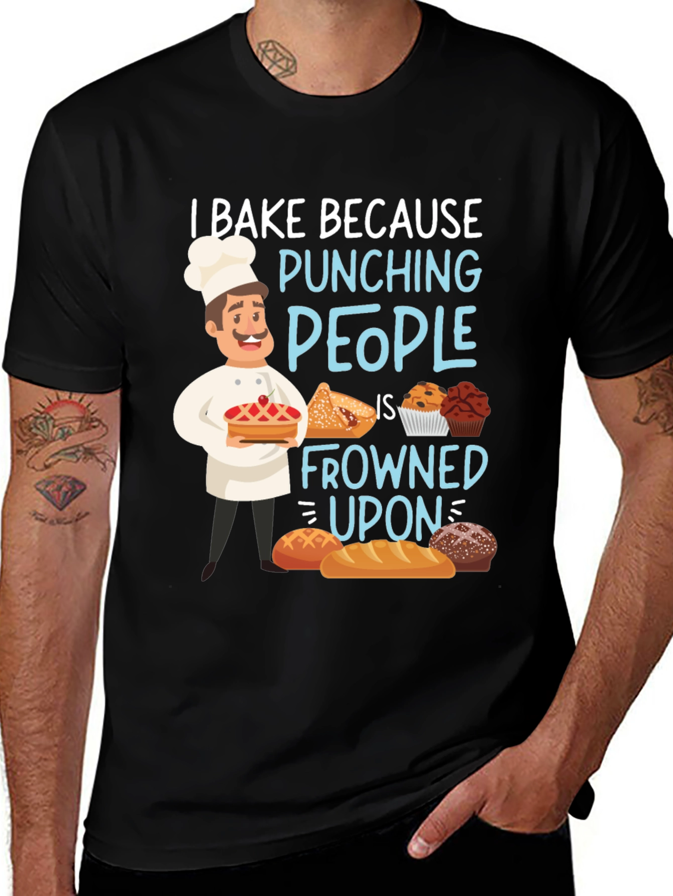 Variant 23 of I Bake Because Punching People T-Shirt
