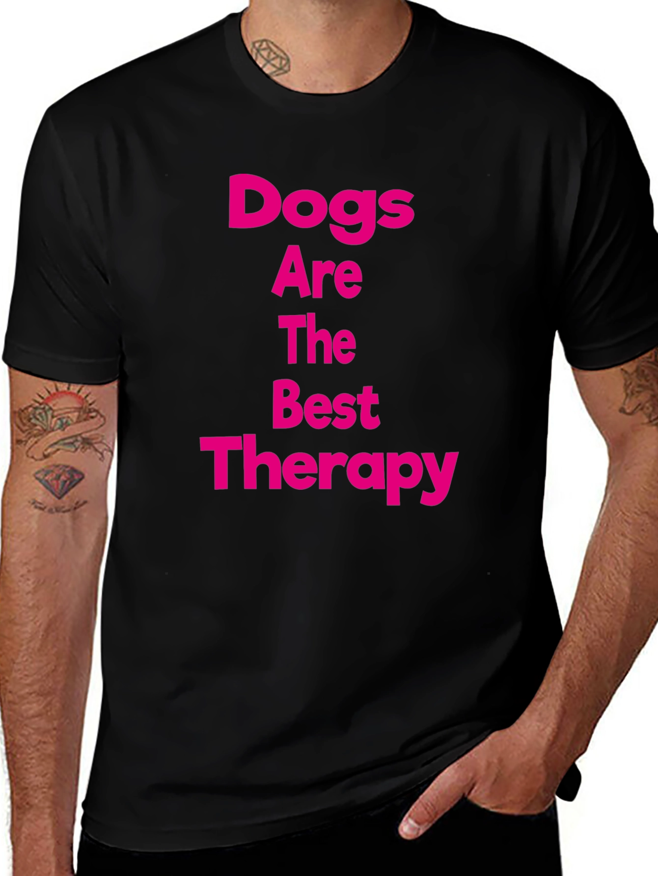 Variant 13 of Dogs Are The Best Therapy T-Shirt - Black