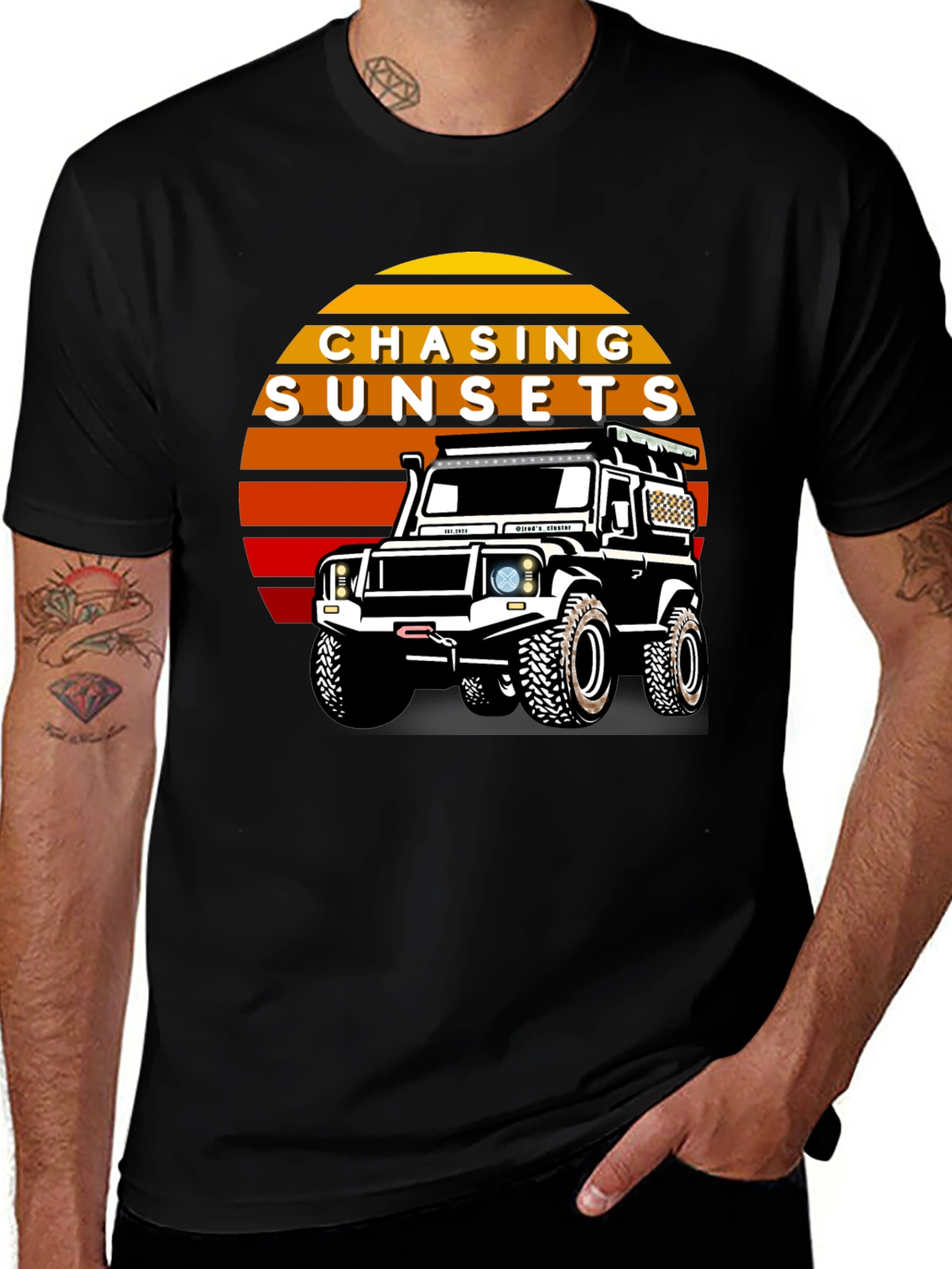 Variant 11 of Chasing Sunsets Black Graphic T-Shirt