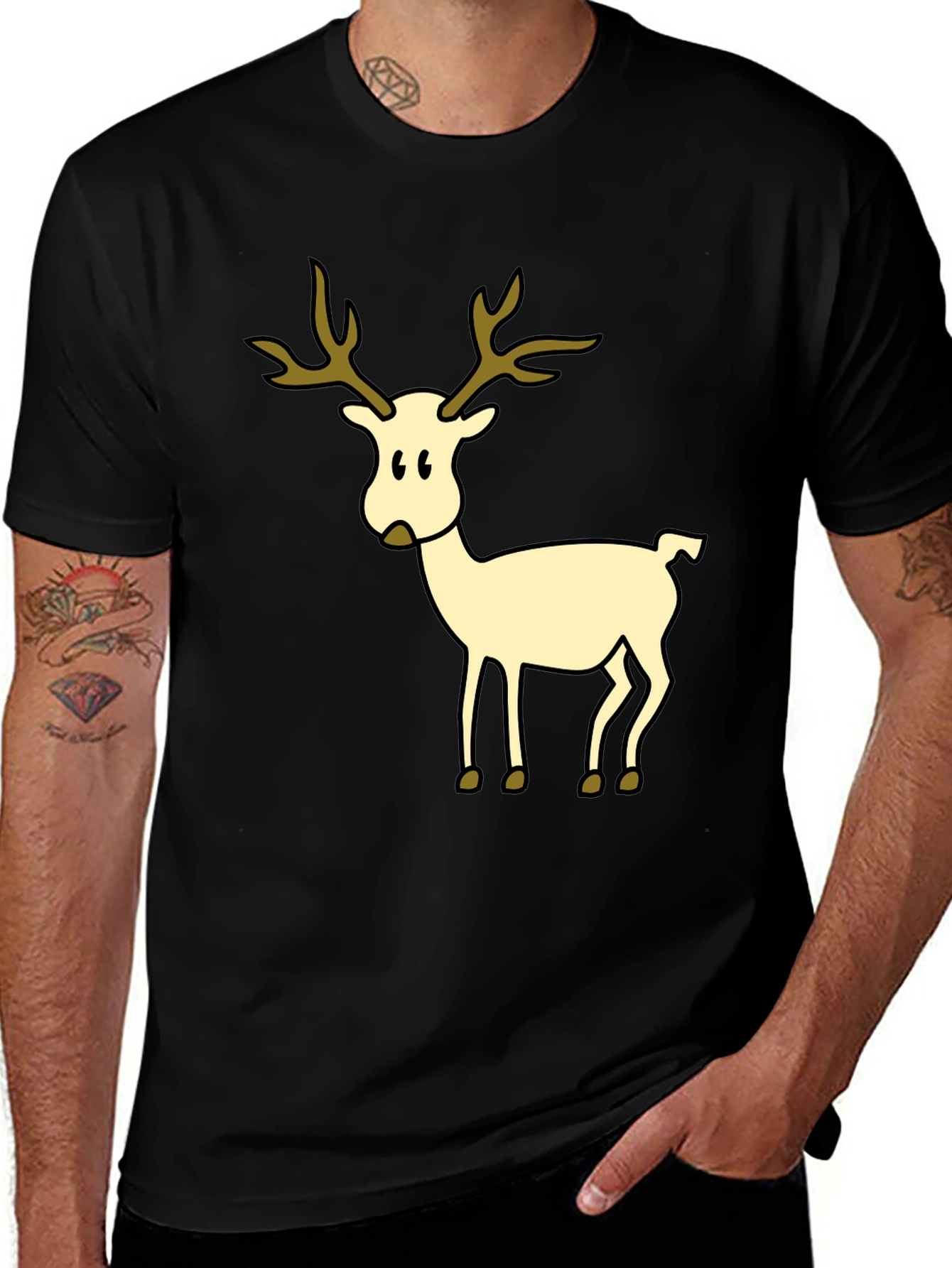 Variant 28 of Festive Reindeer Graphic T-Shirt - Holiday Style