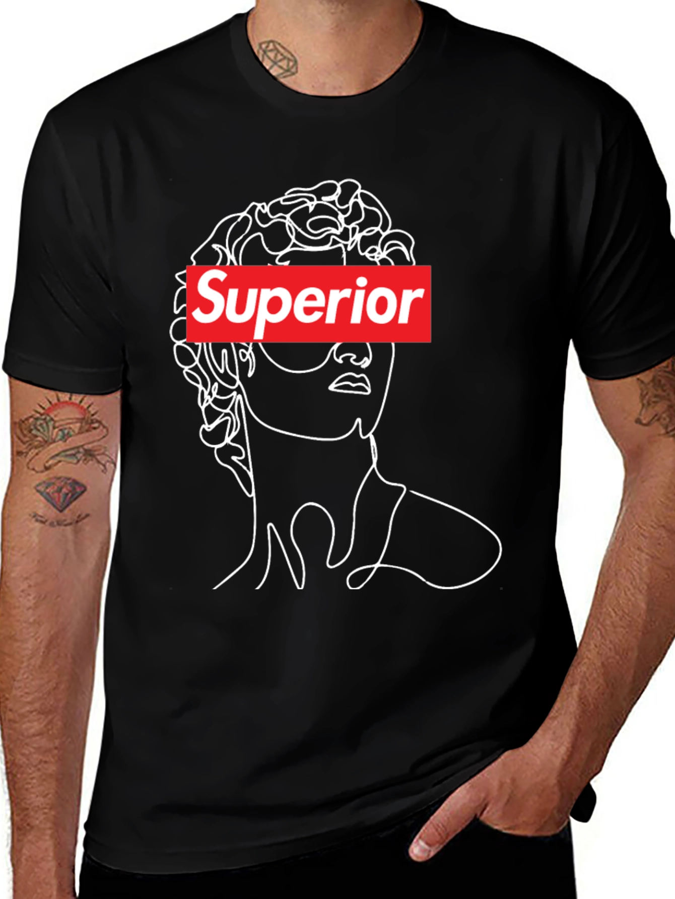 Variant 2 of Superior Graphic Print T-Shirt - Black