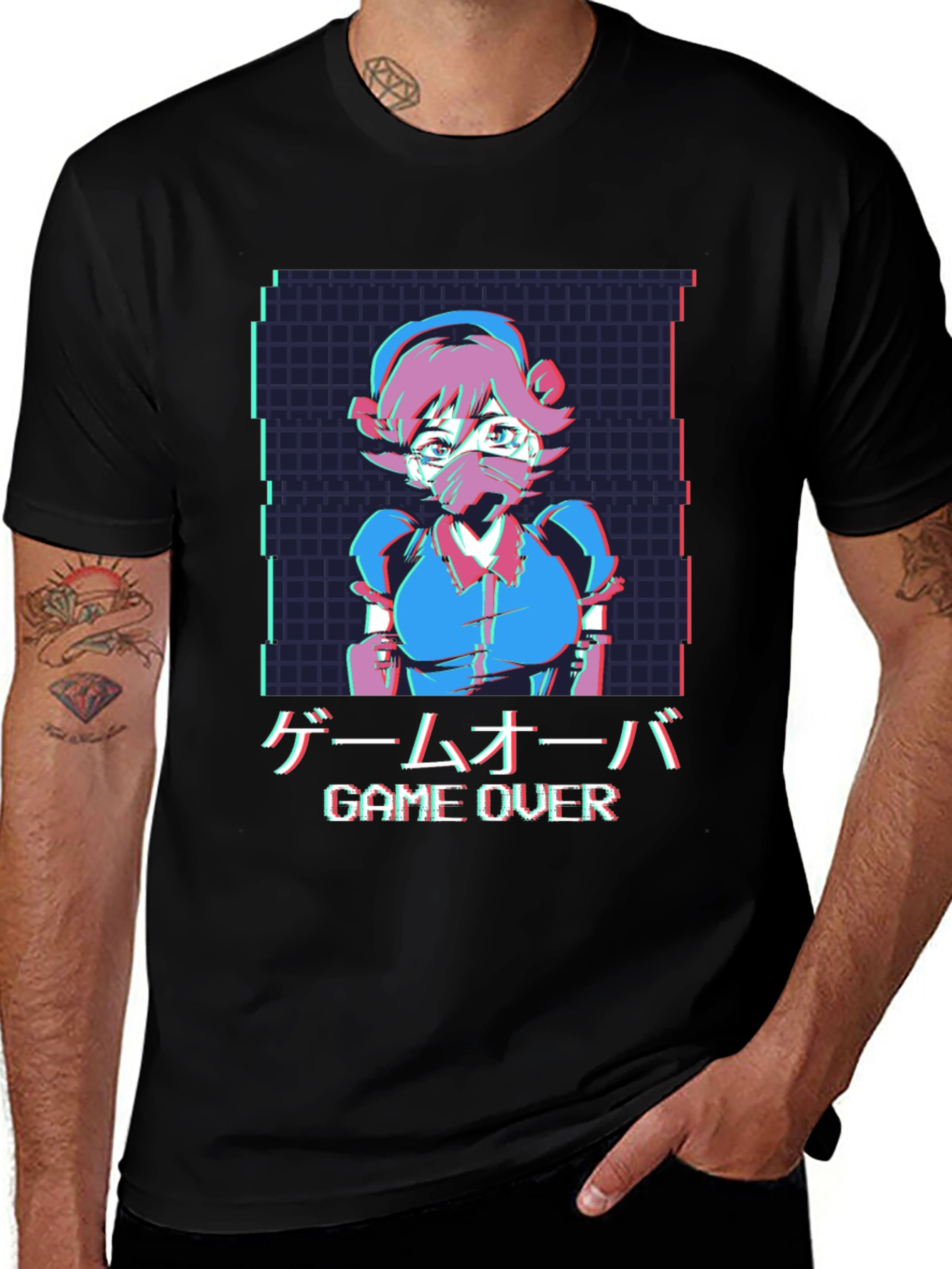 Variant 21 of Game Over Anime Style Graphic Tee