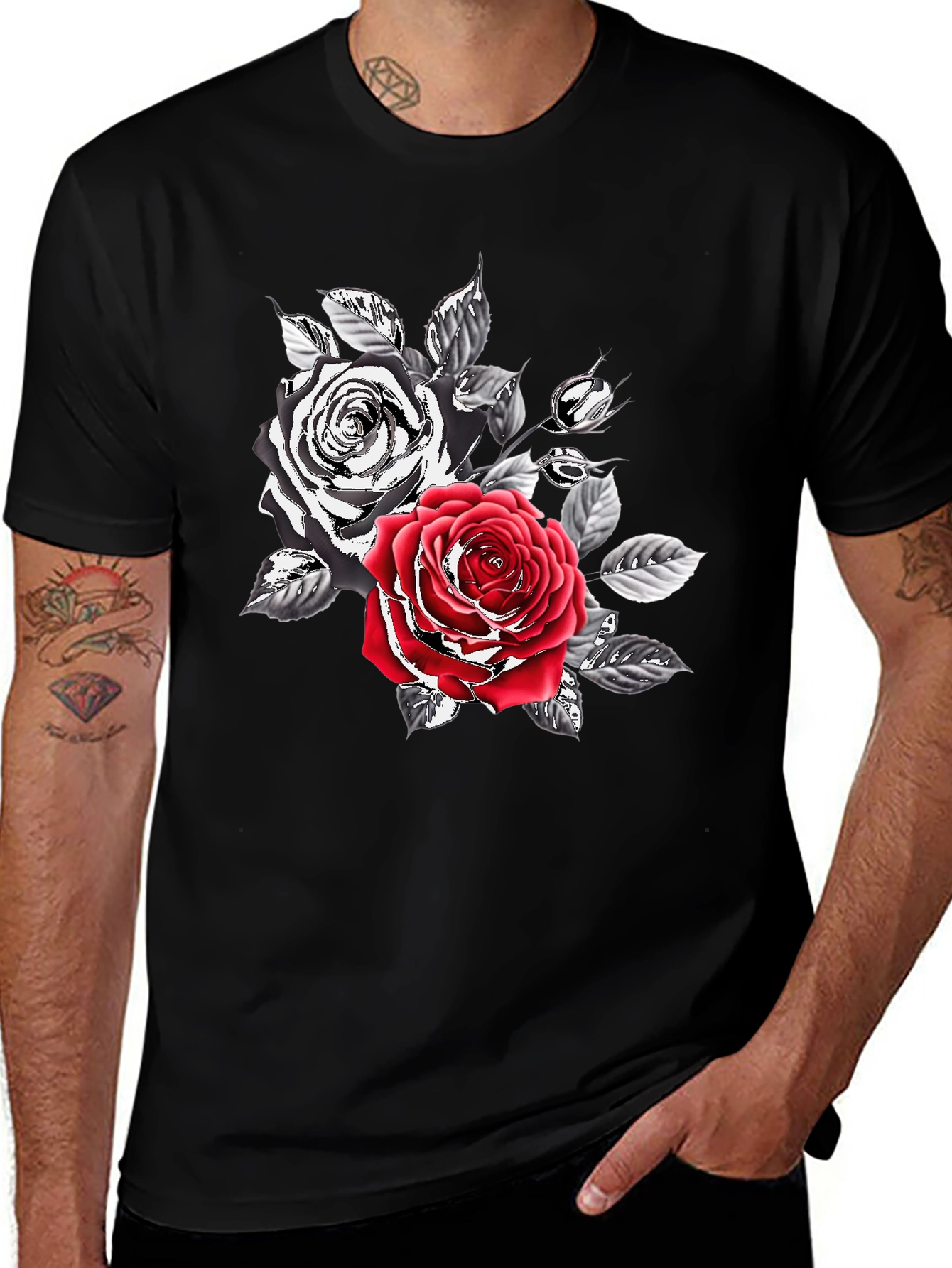 Variant 21 of Rose Graphic Print Men's T-Shirt