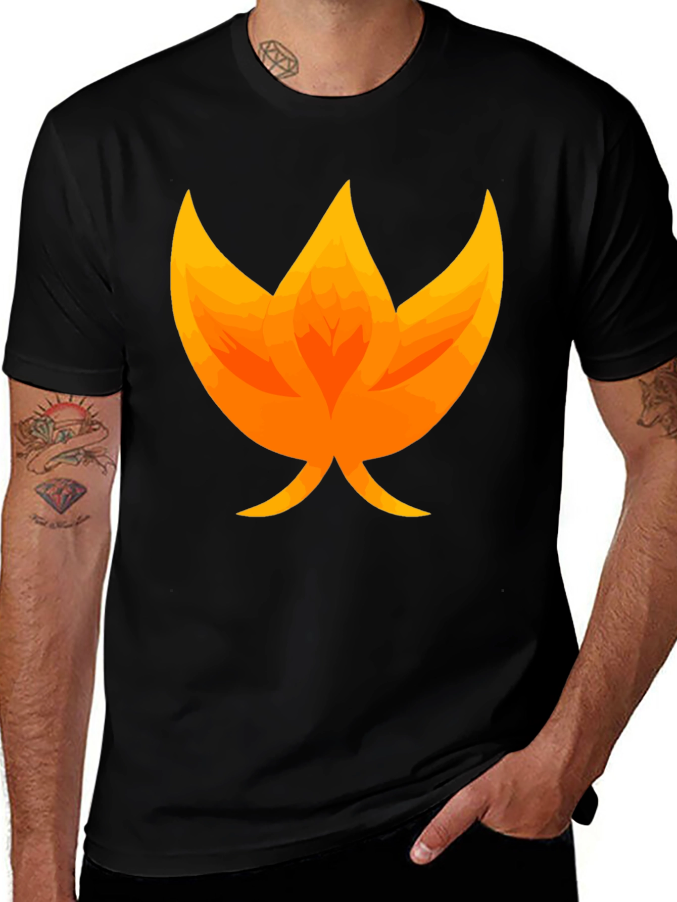 Variant 3 of Flame Graphic Black T-Shirt - Unique Fire Design