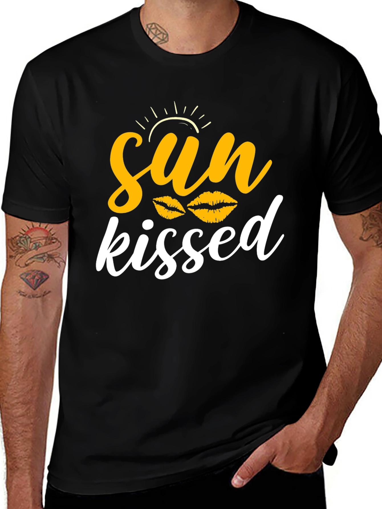Variant 25 of Sun Kissed Graphic Tee - Black Cotton T-Shirt