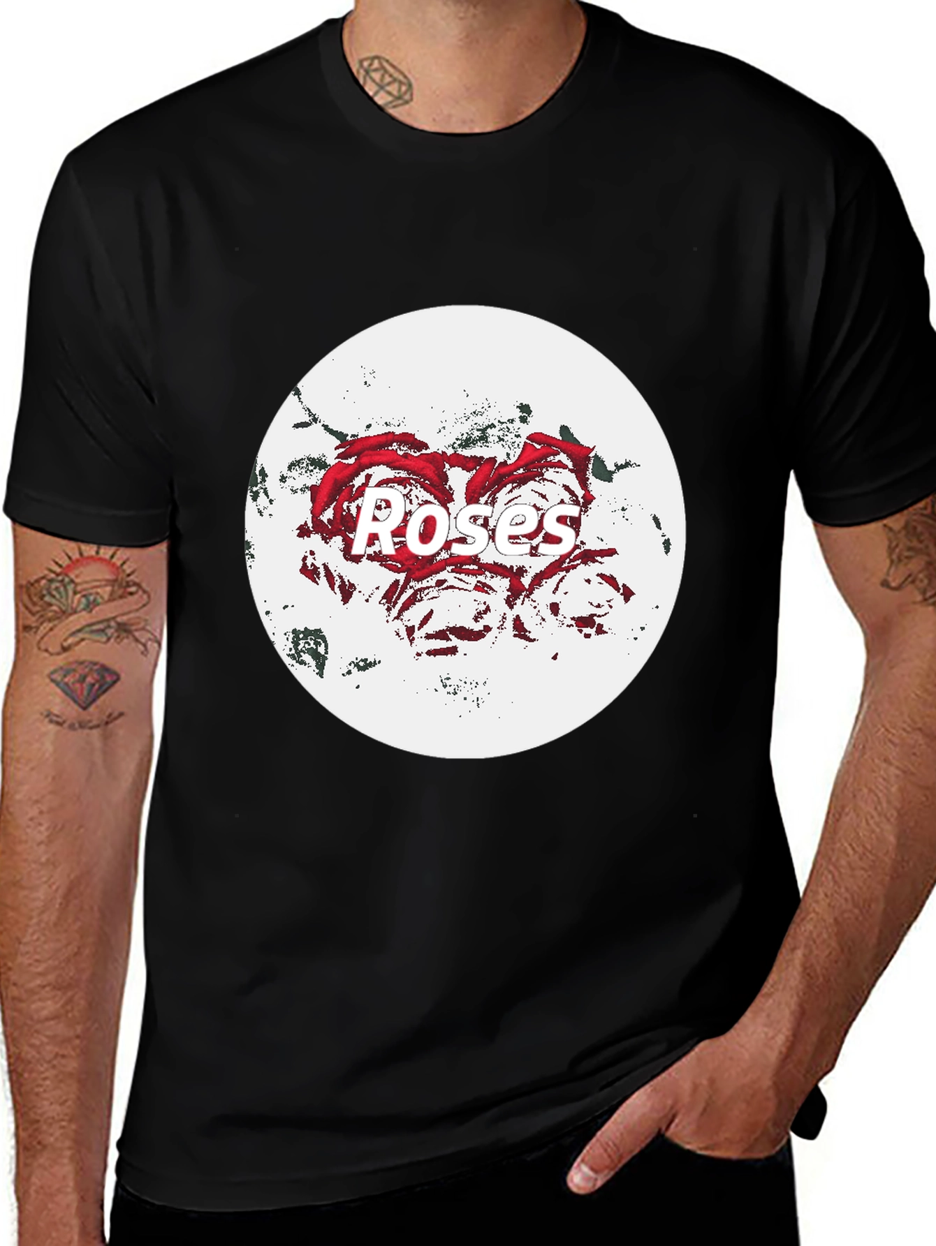 Variant 12 of Roses Graphic T-Shirt - Black
