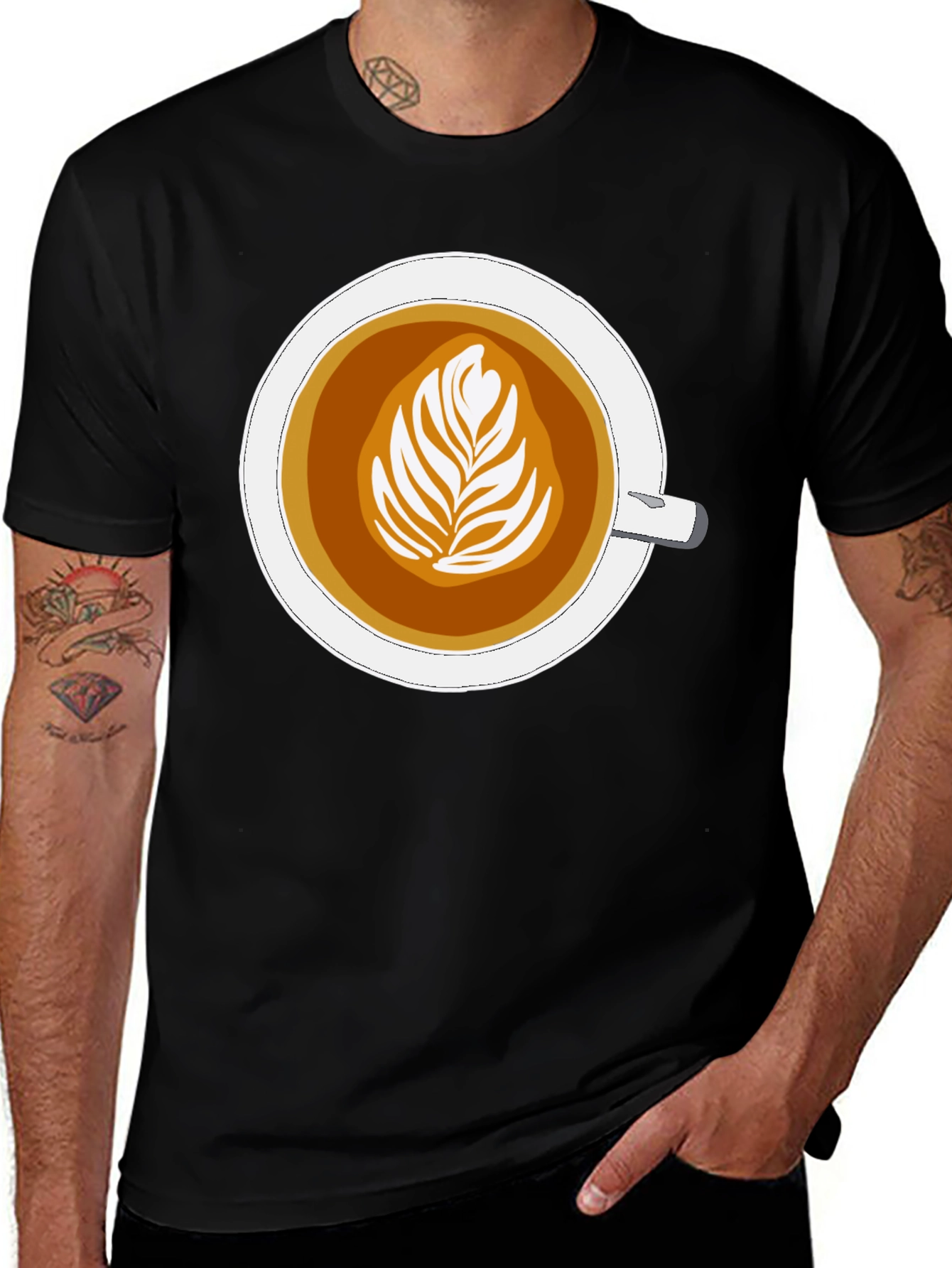 Variant 6 of Latte Art Graphic Tee - Coffee Lover's Style