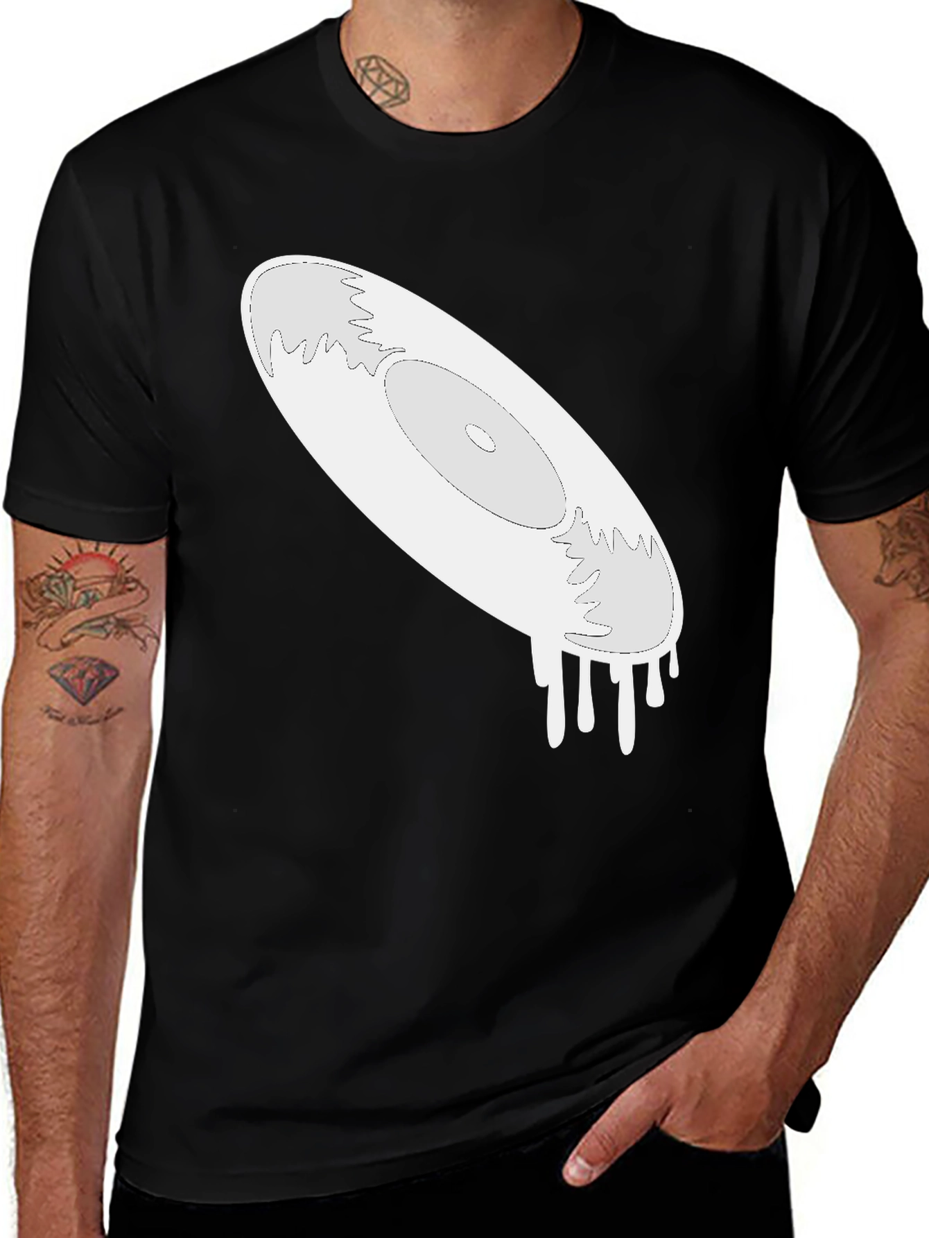 Variant 30 of Melting Vinyl Record Graphic Tee - Cool Music Lover Shirt